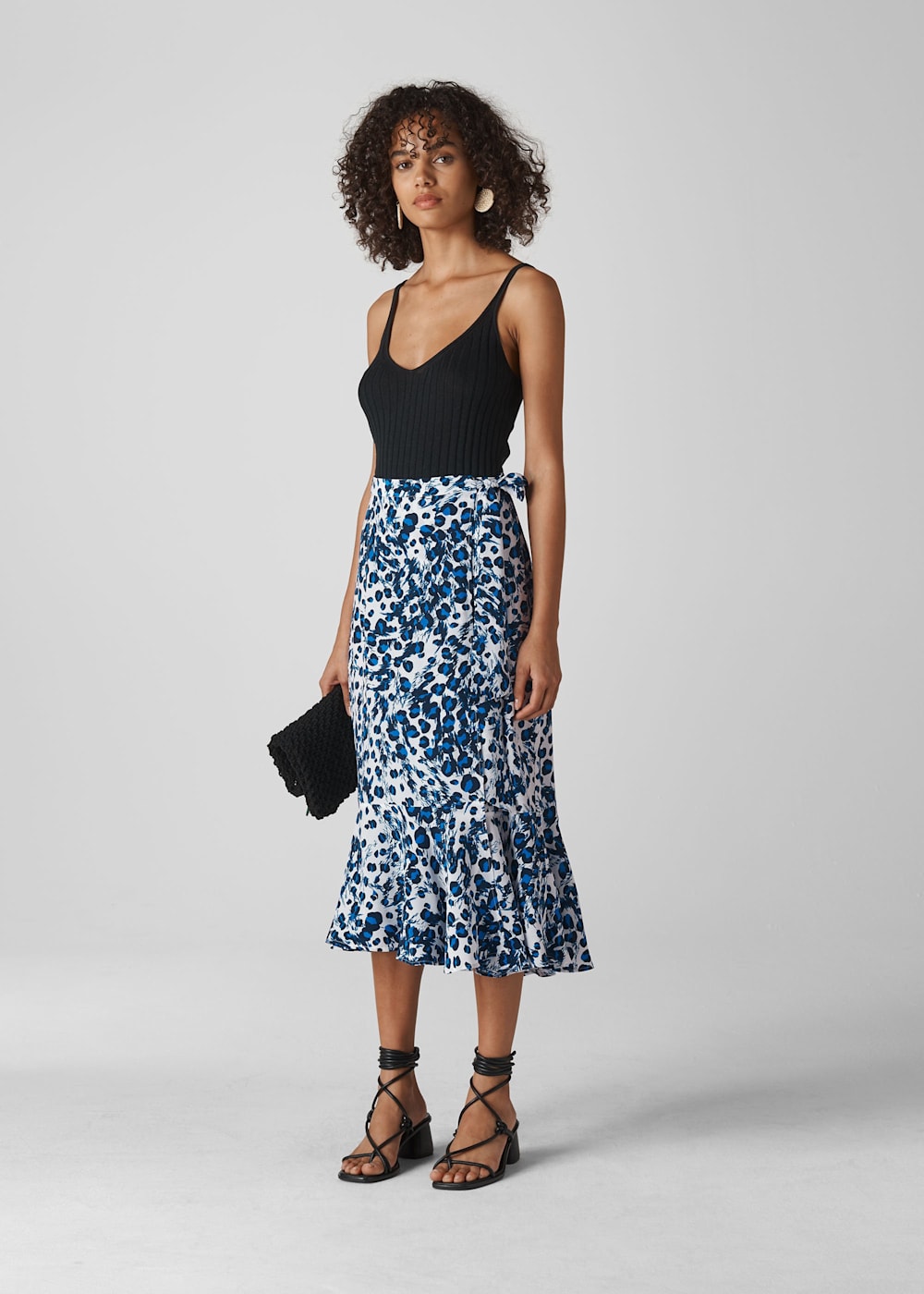Brushed Leopard Wrap Skirt