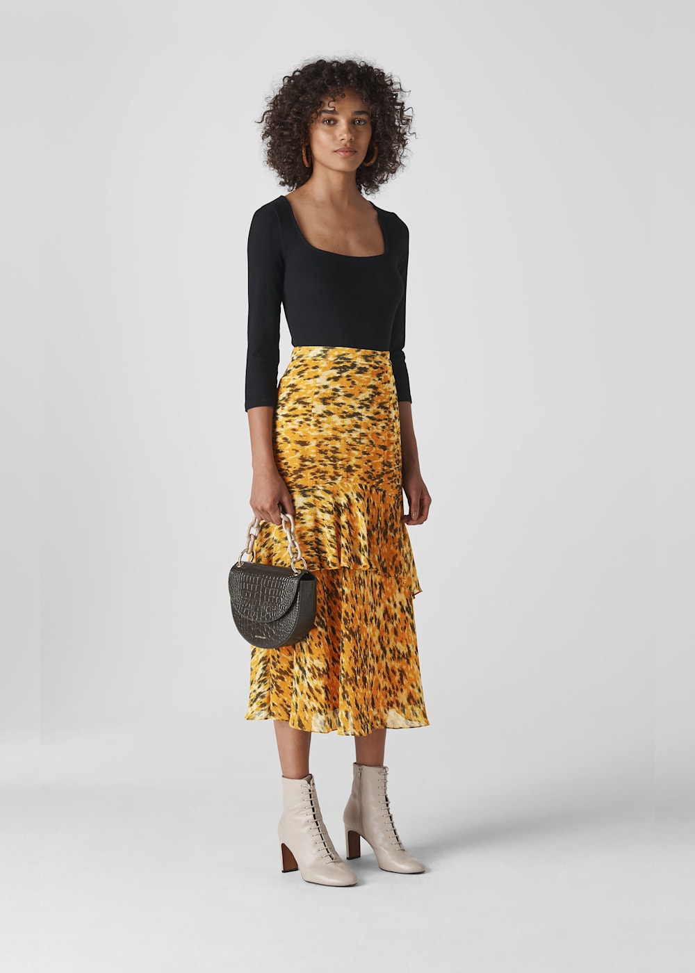 Midi skirt yellow hotsell