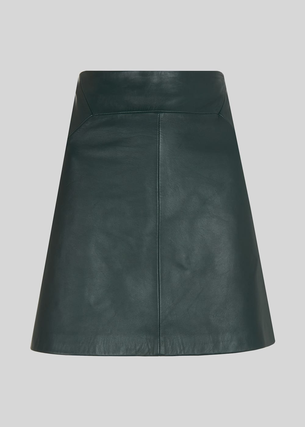Dark green faux leather skirt top