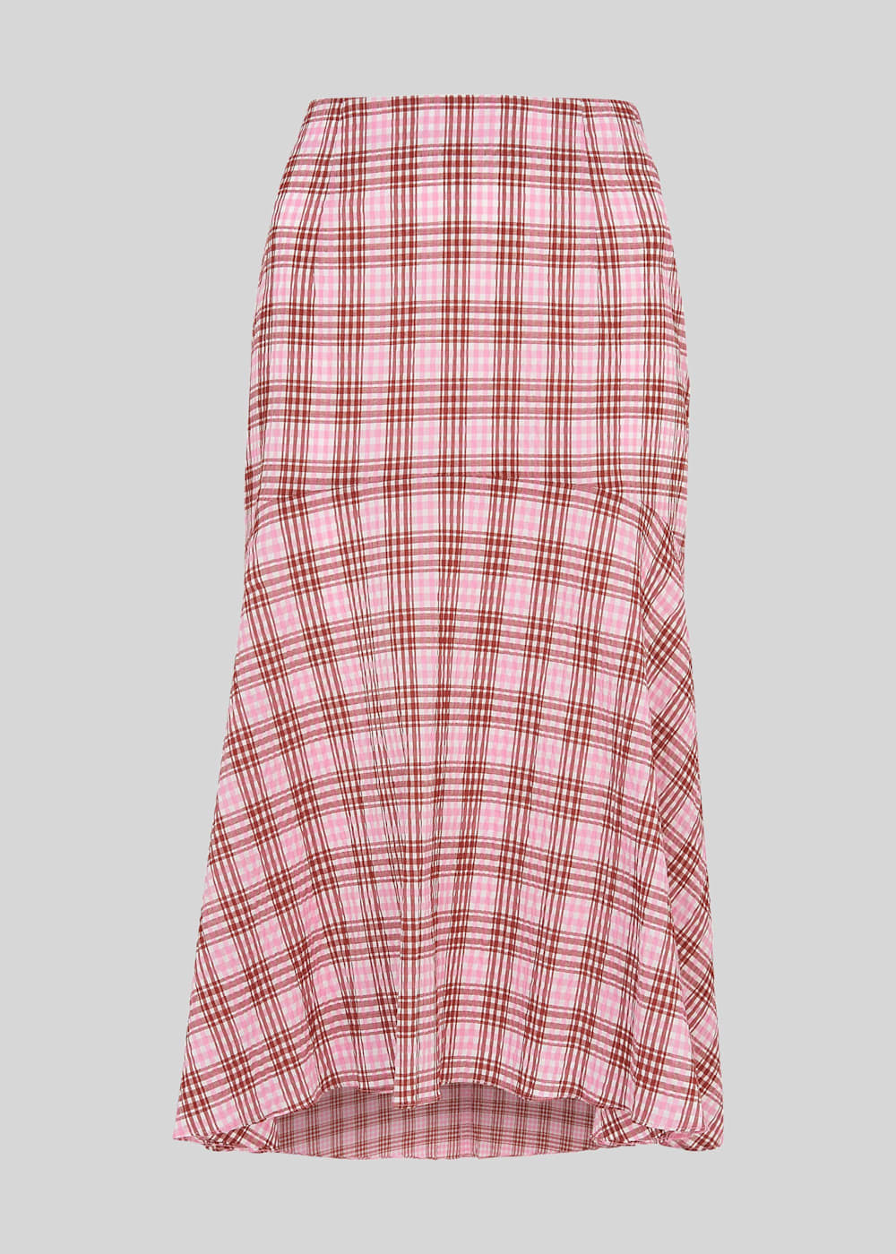 Pink check midi skirt clearance