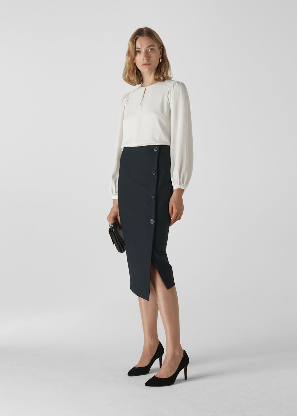 Navy pencil skirt uk cheap
