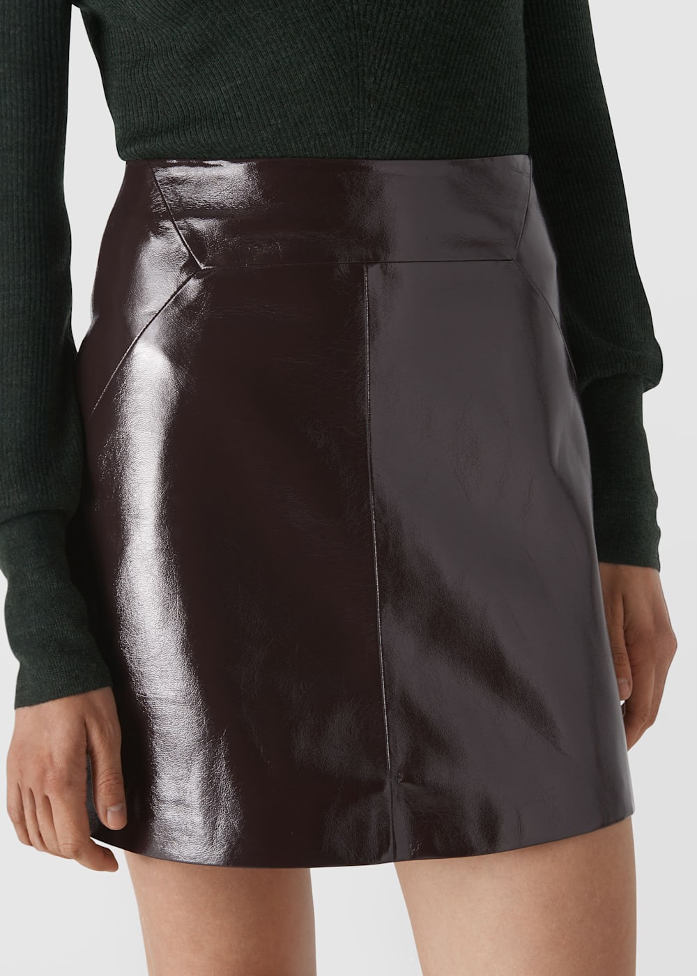 Whistles burgundy leather skirt deals