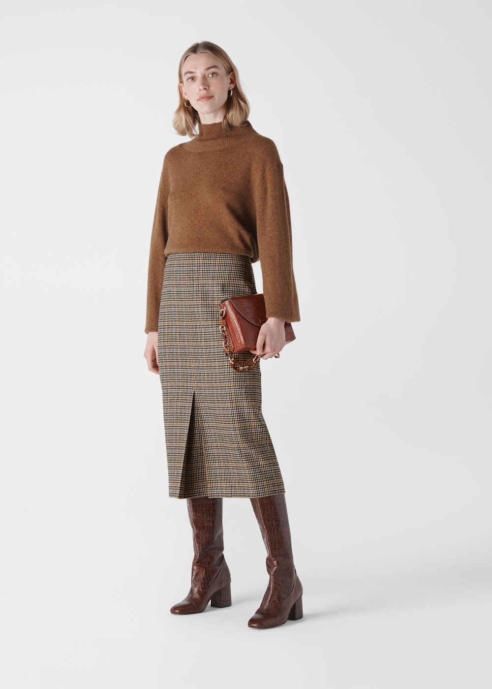 Women's houndstooth pencil skirt hotsell