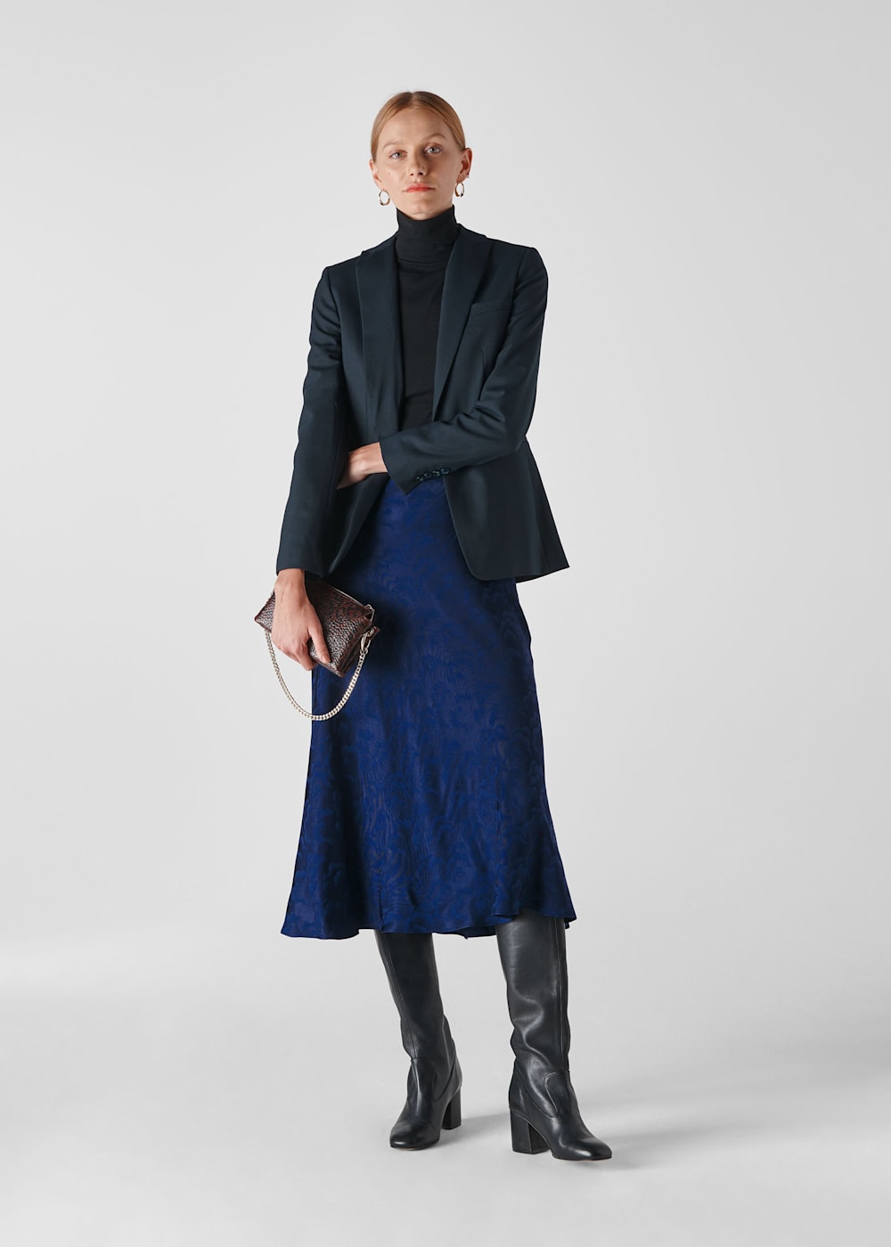 Navy jacquard skirt 2025