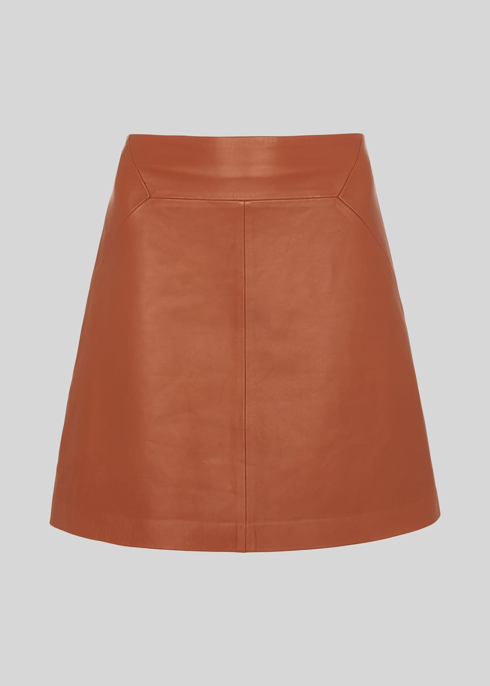 Rust Leather A line Skirt
