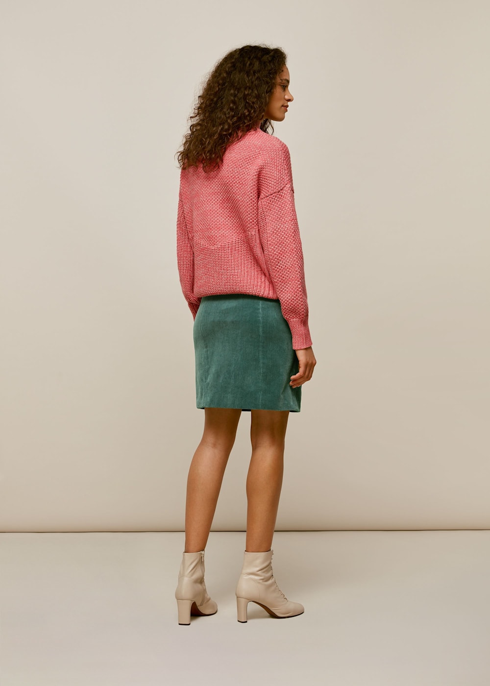 Green cord pencil skirt shop