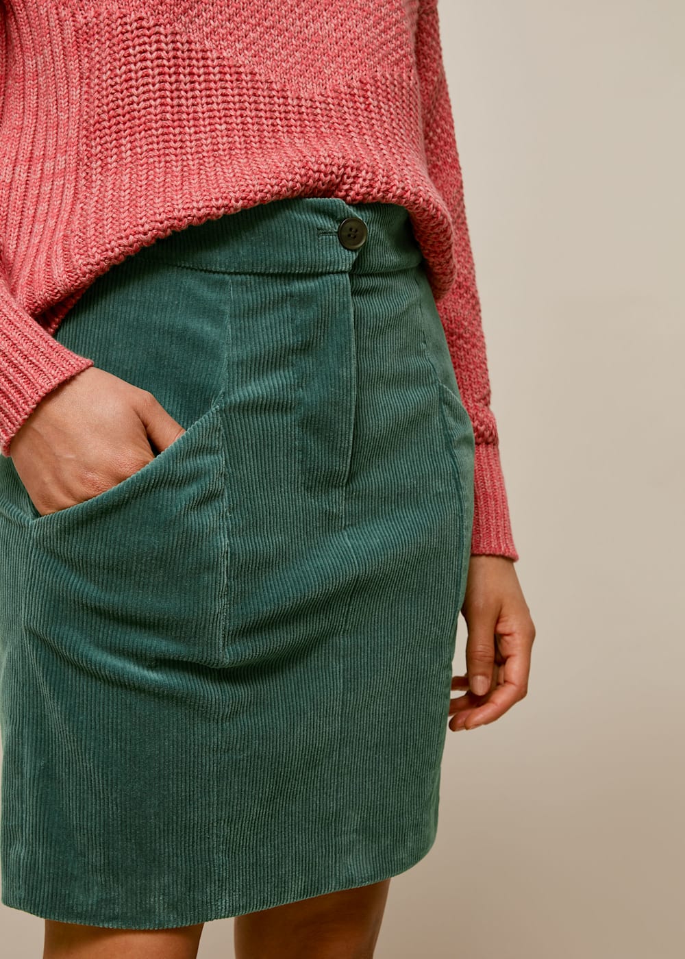 Sage Green Billie Cord Skirt