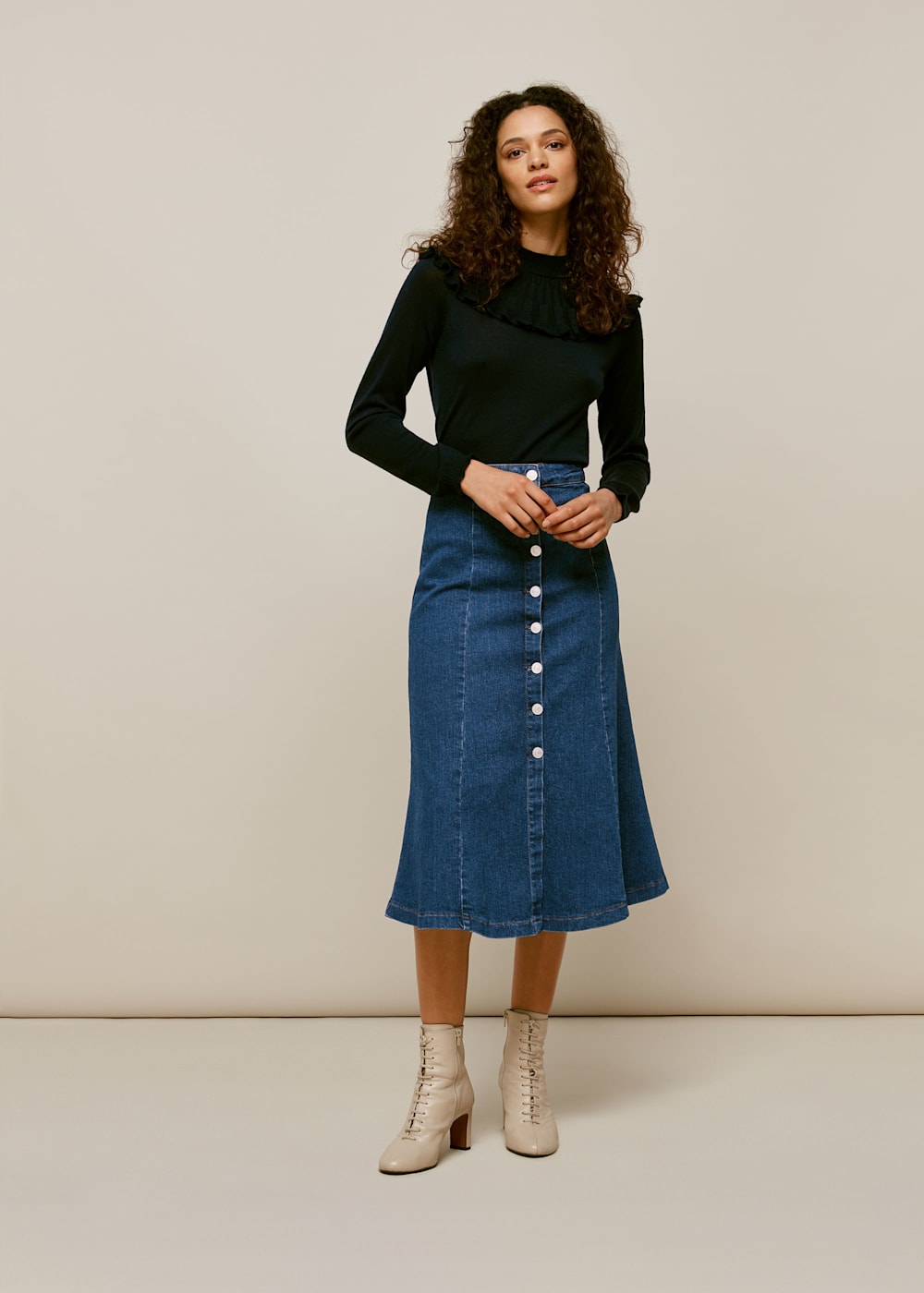 Button thru skirt hot sale