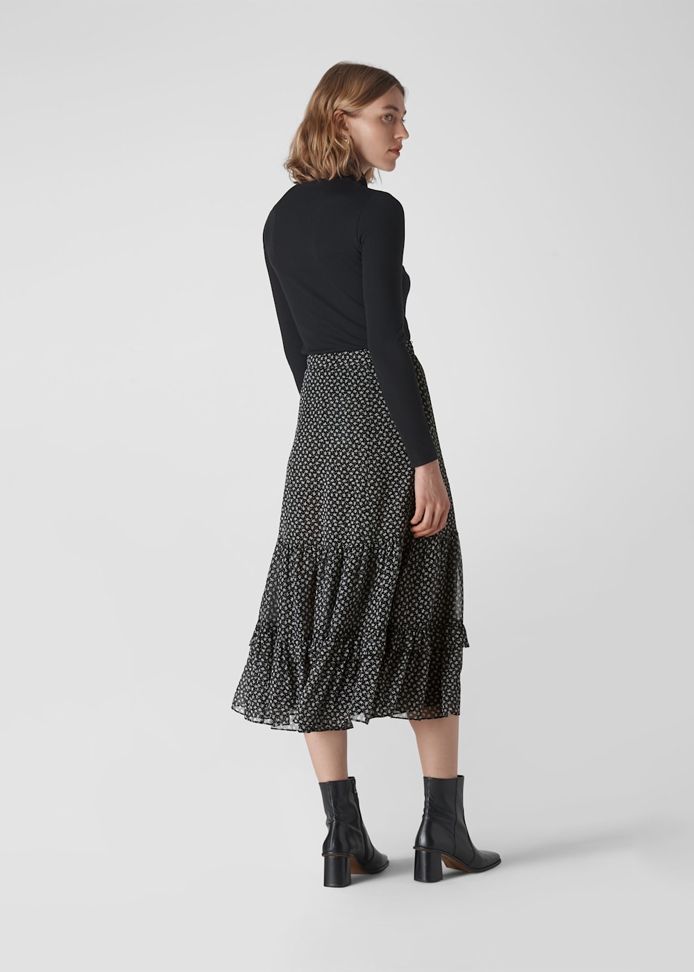 Almond print dobby dress shop