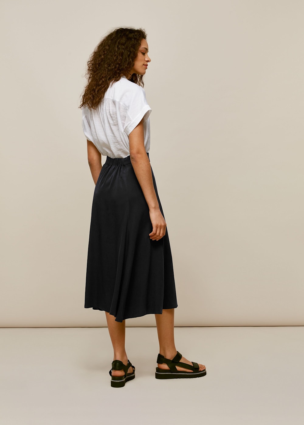 Black Marissa Button Through Skirt WHISTLES Whistles UK