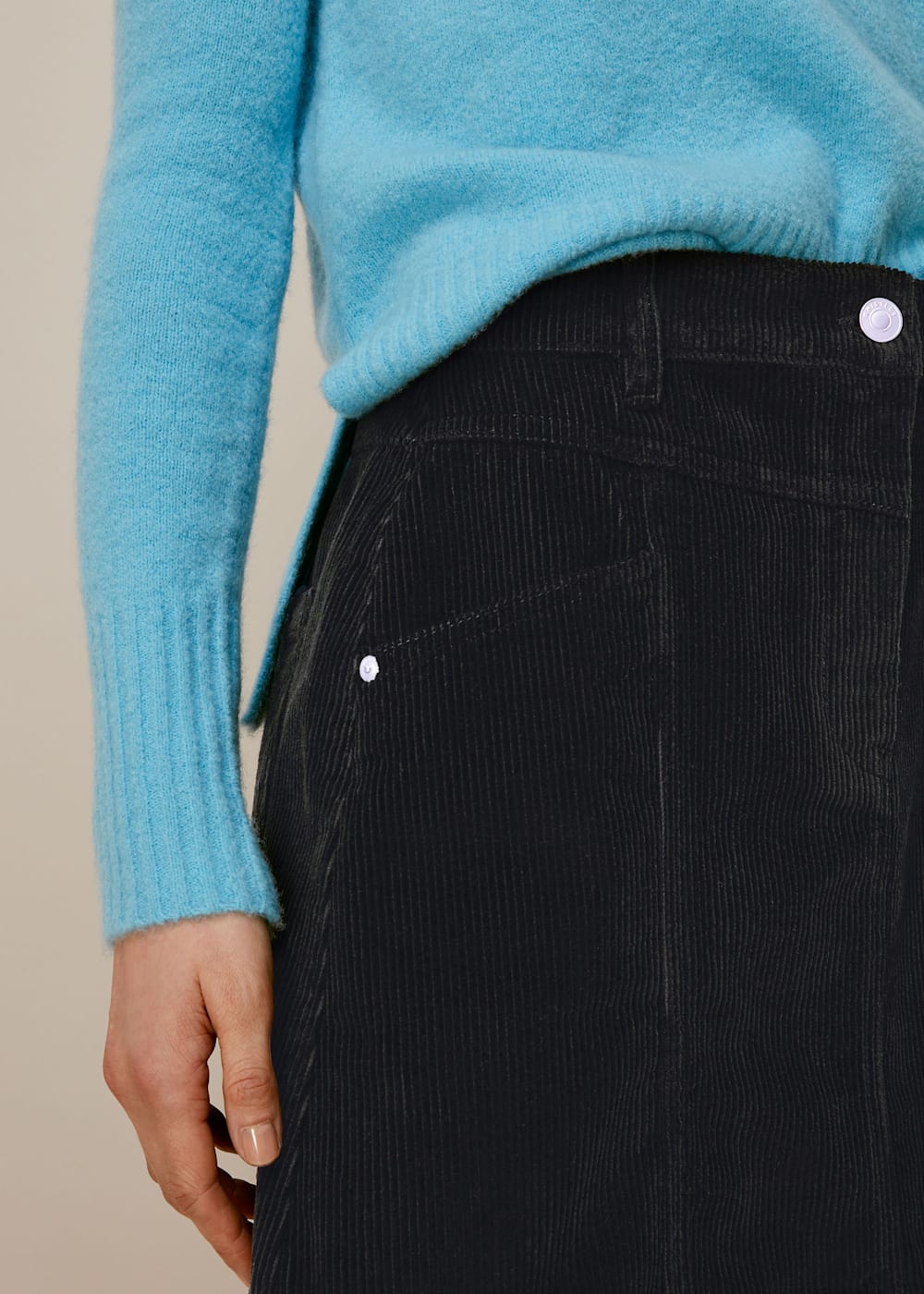 Black Cord A Line Skirt WHISTLES Whistles UK