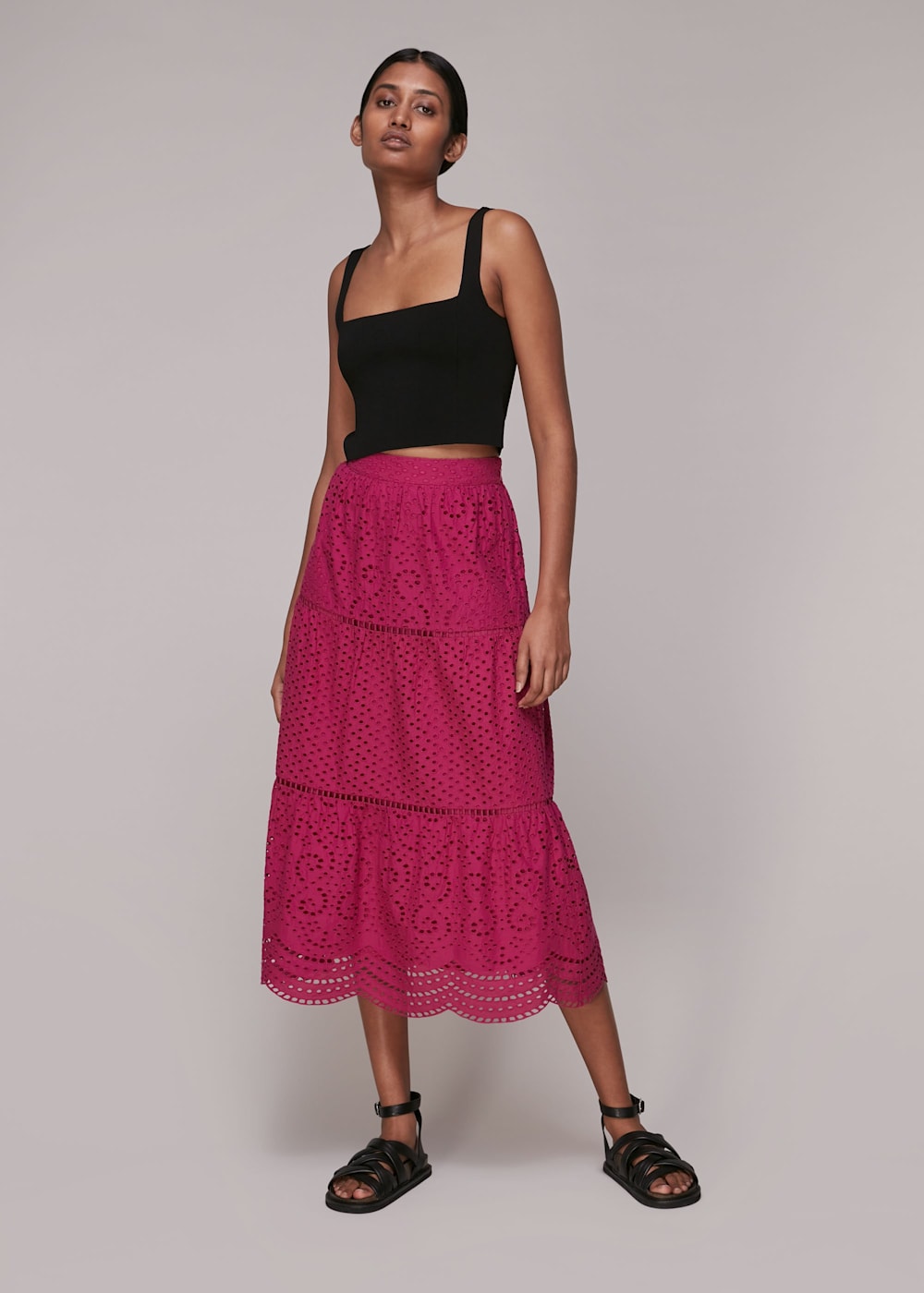 Midi skirt pink online