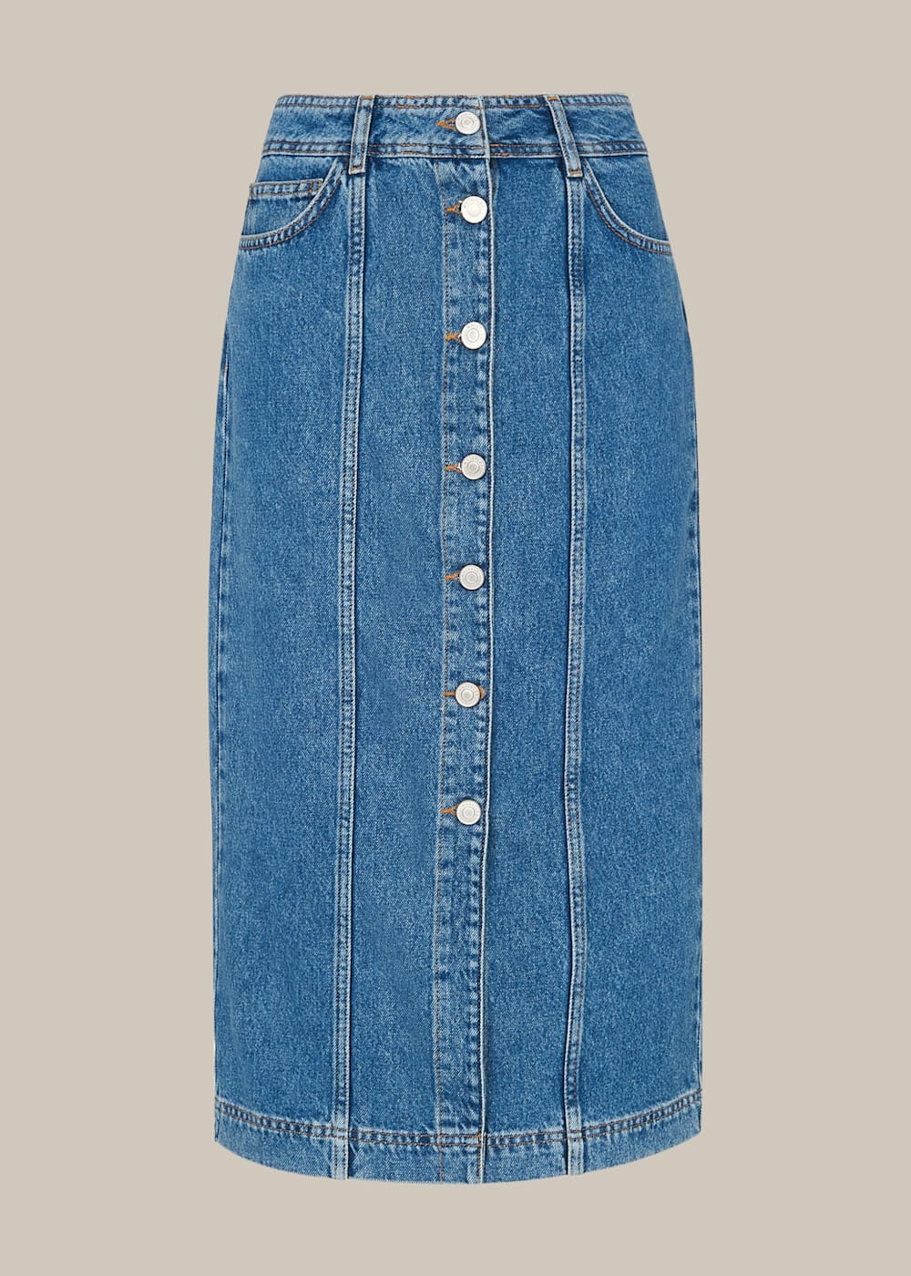 Denim skirt with buttons sales