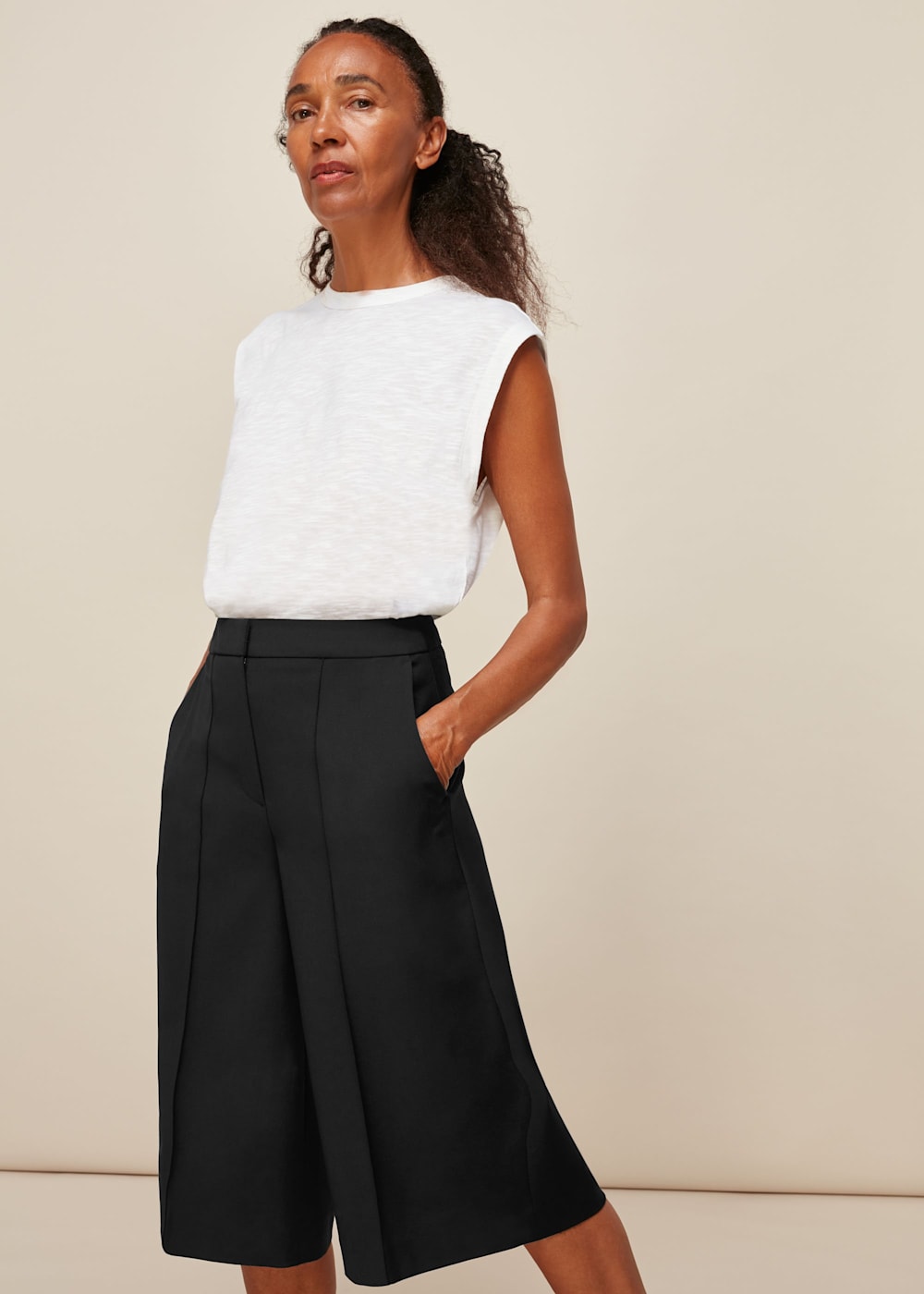 Black culotte trousers new arrivals
