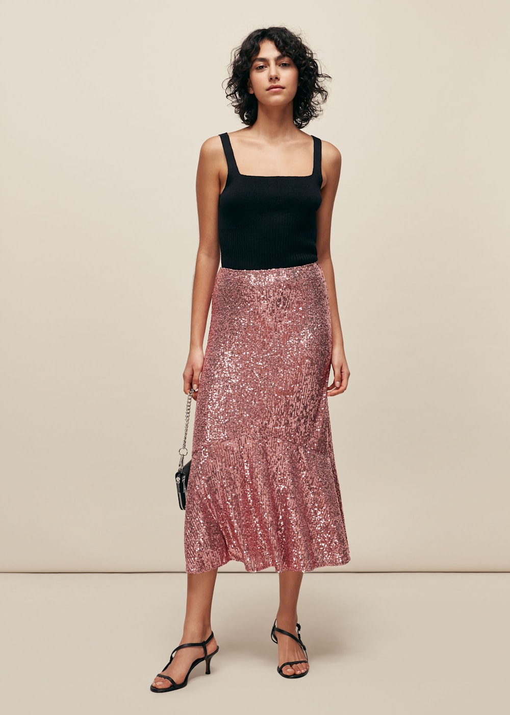 Pink Suki Sequin Skirt
