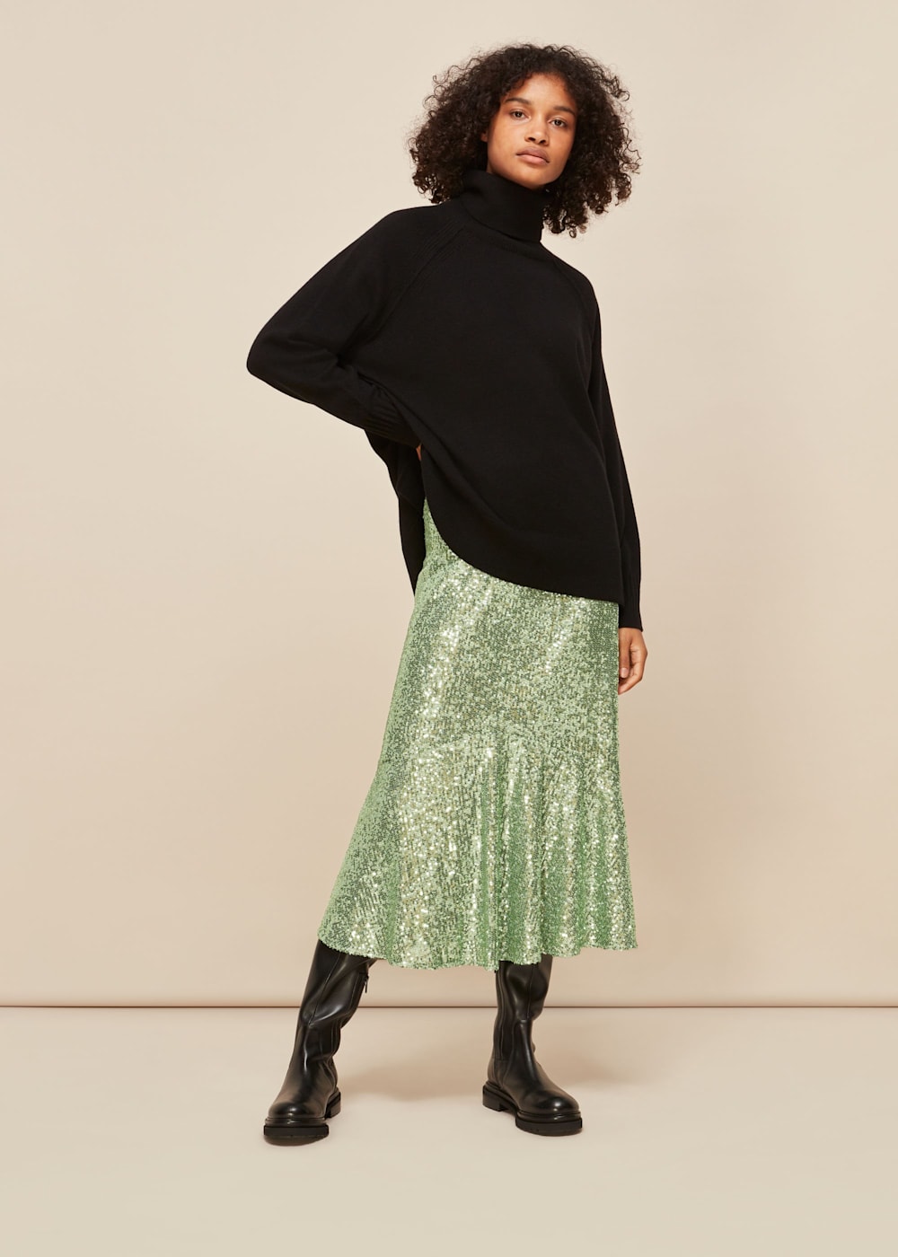 Green glitter skirt warehouse shop