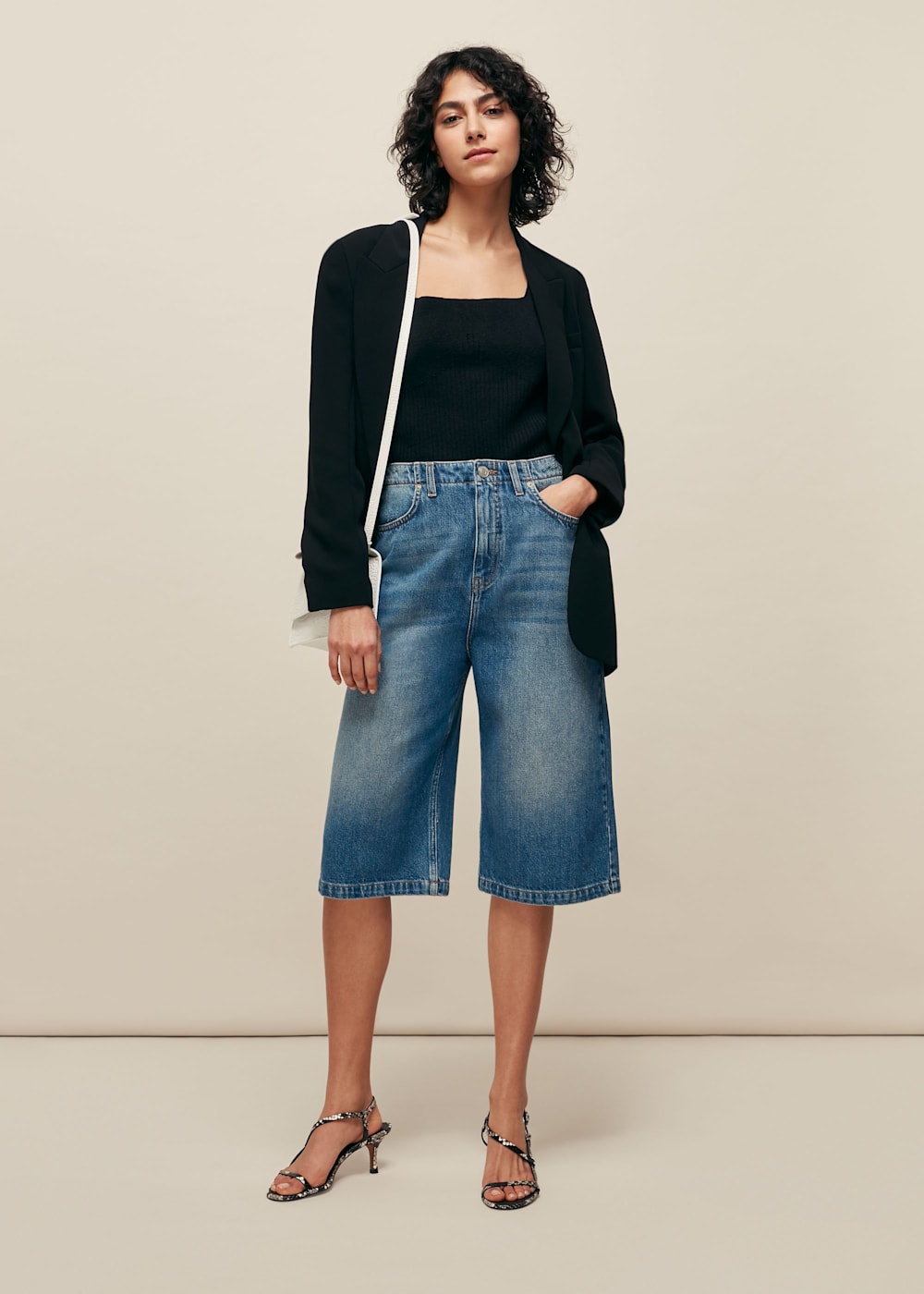 Wide leg denim culottes online
