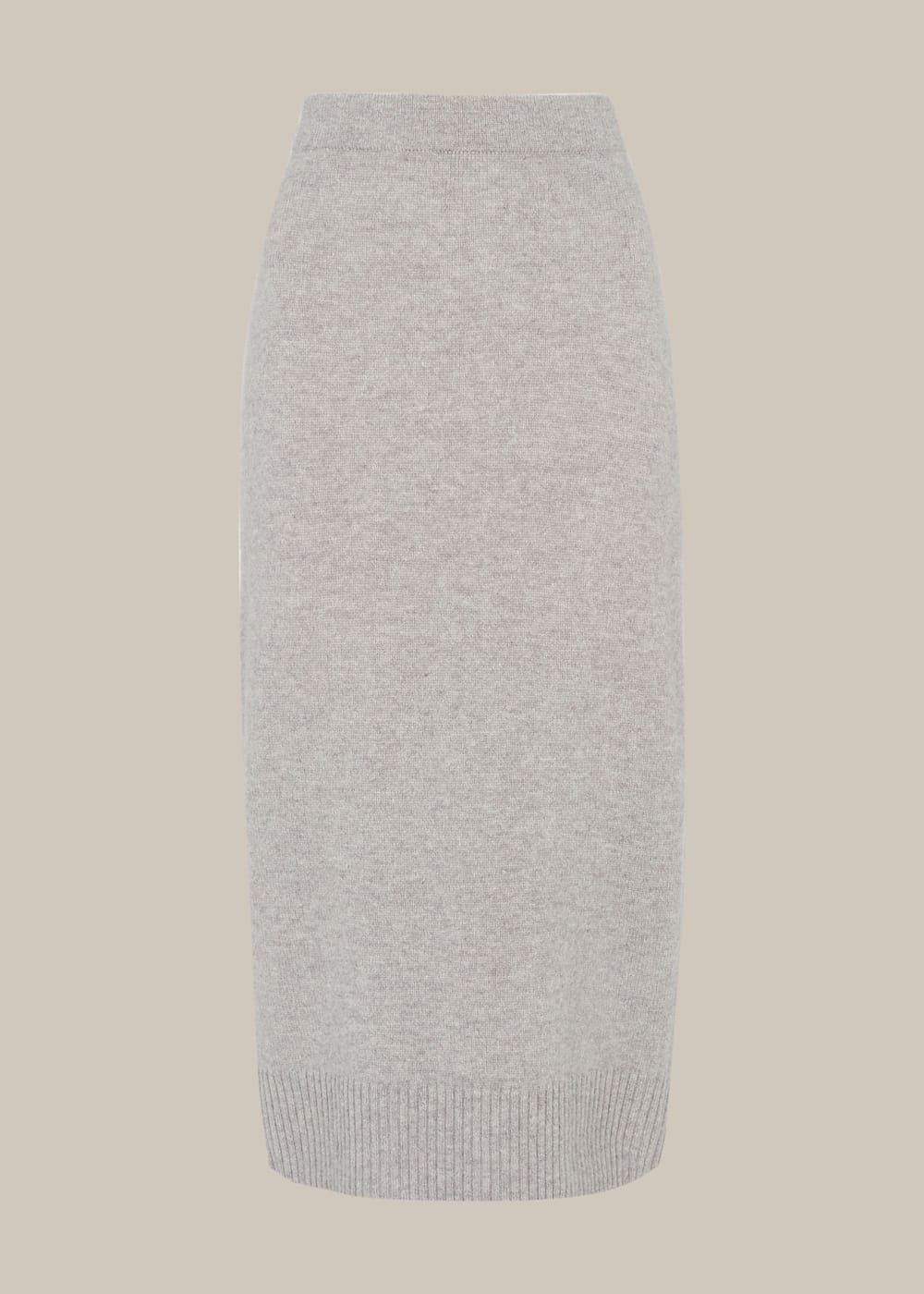 Grey Knitted Merino Wool Tube Skirt WHISTLES Whistles UK
