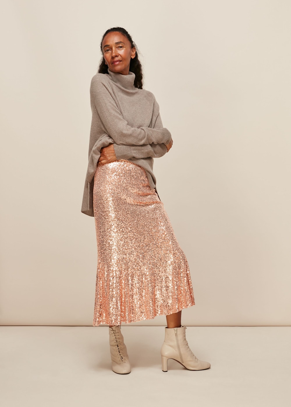Champagne glitter skirt discount