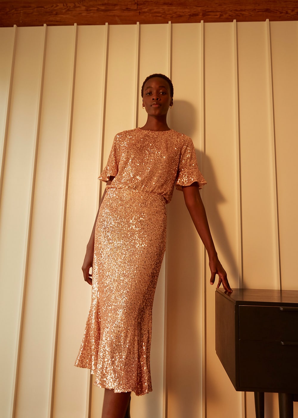 Champagne glitter skirt discount