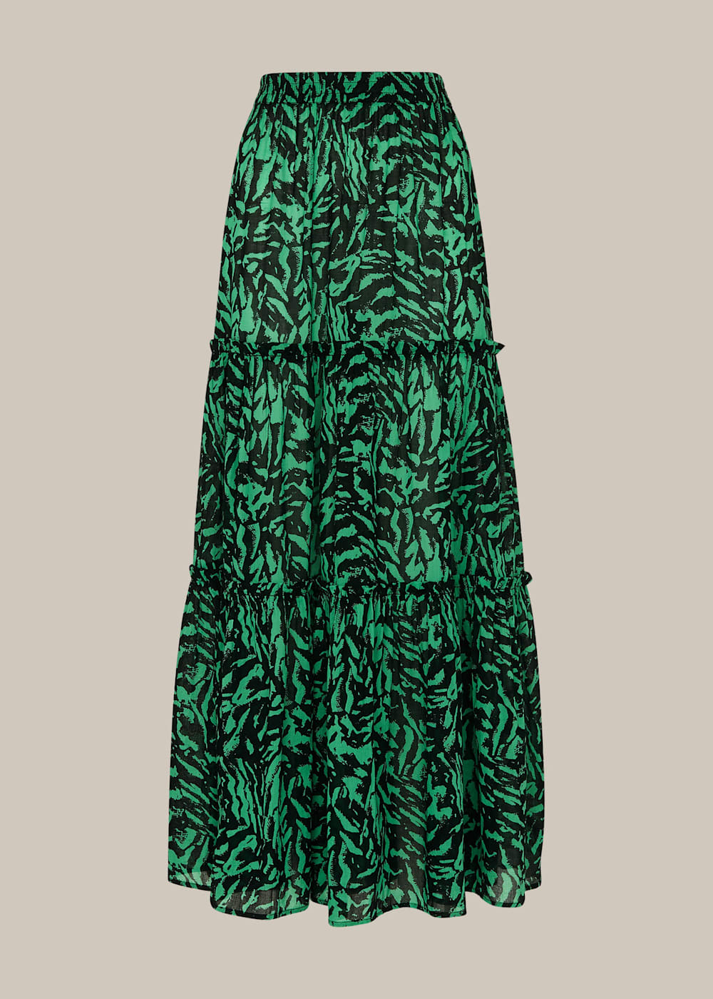 Green Multi Tiger Animal Print Beach Skirt WHISTLES Whistles US