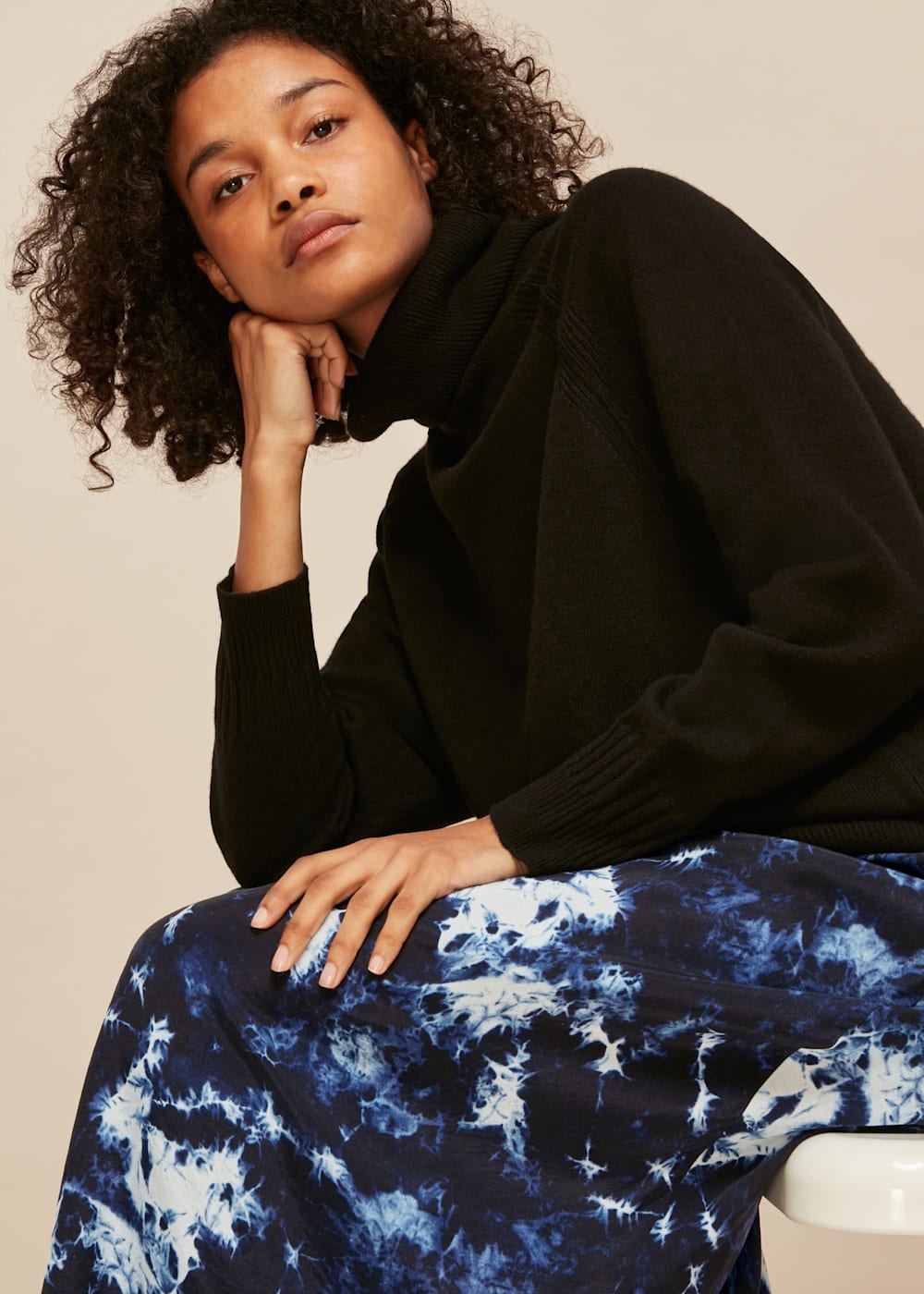 Blue Multi Tie Dye Bias Skirt WHISTLES Whistles US