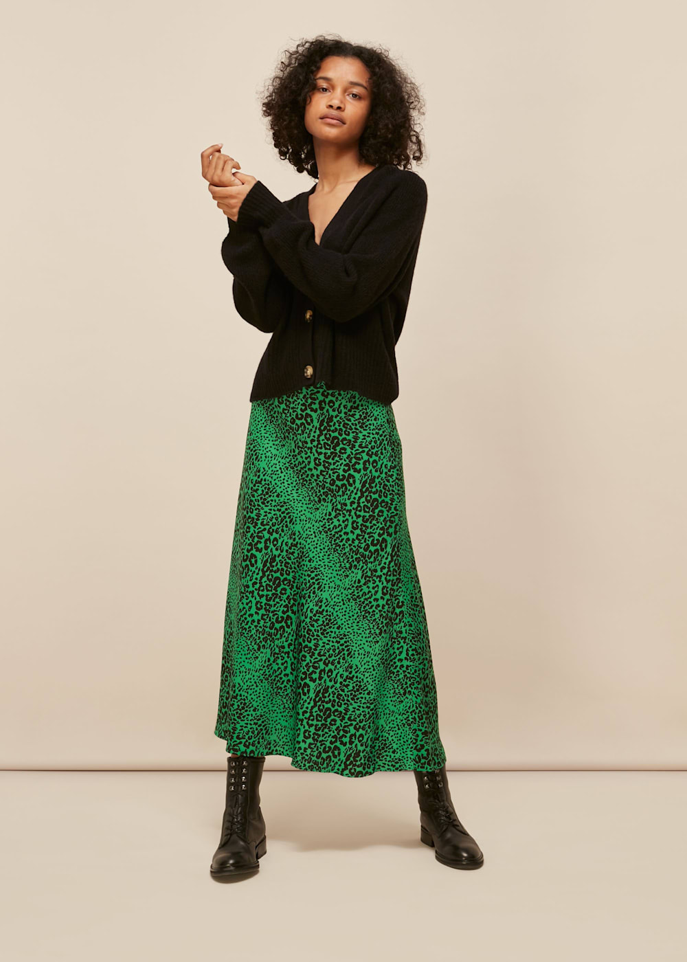 Bias cut skirt hunter green hot sale