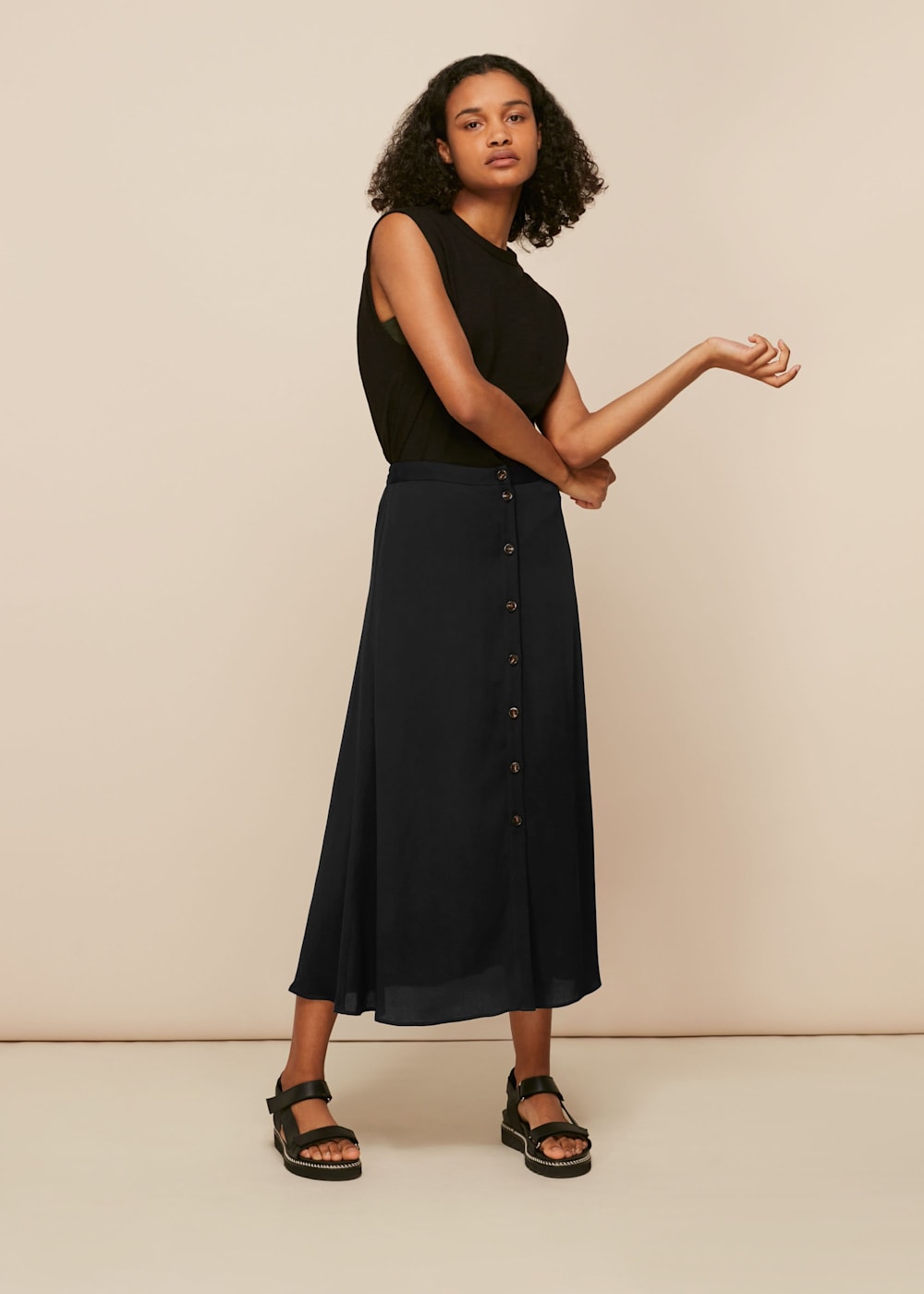 Button front skirt 7 little words sales