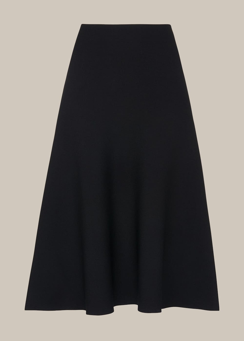 Black Flare Knitted Skirt WHISTLES Whistles UK
