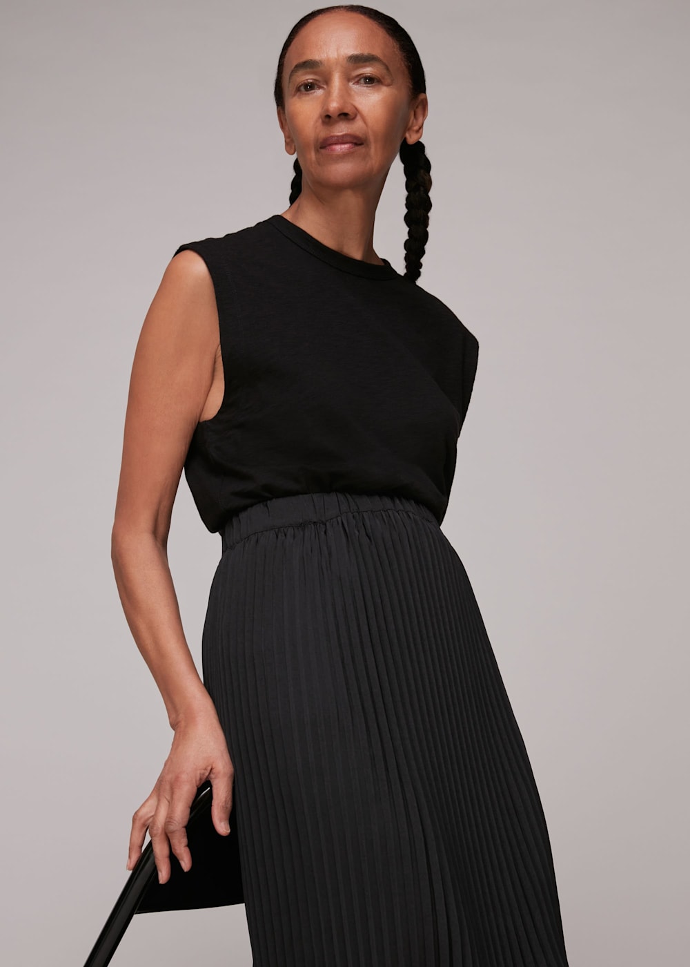 Black Pleated Skirt WHISTLES Whistles UK