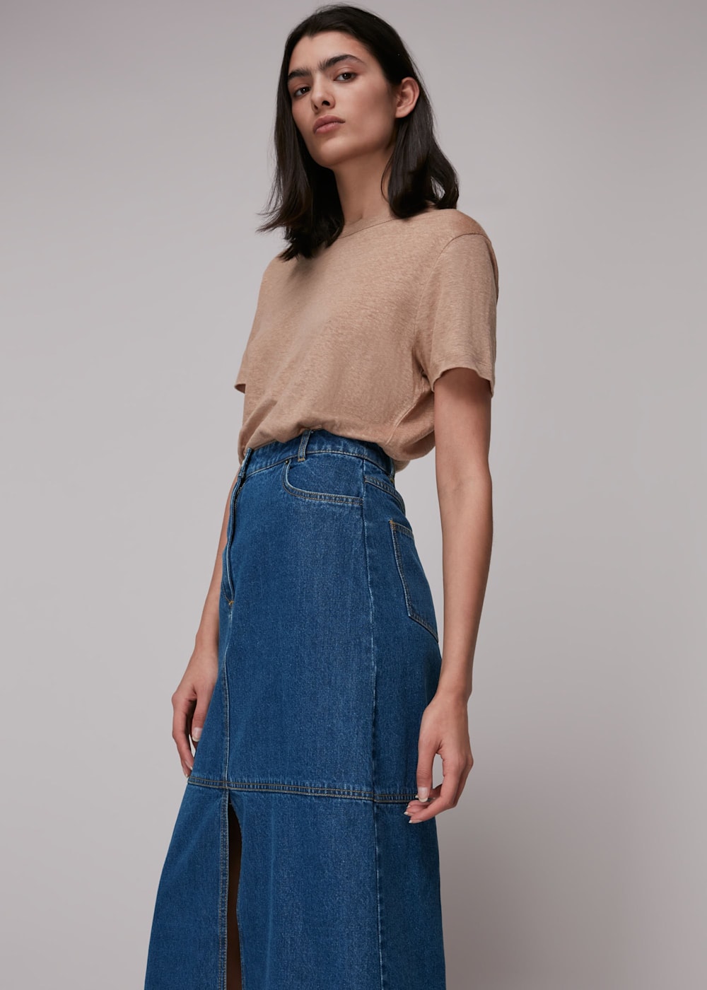 Midi jean skirt express shop