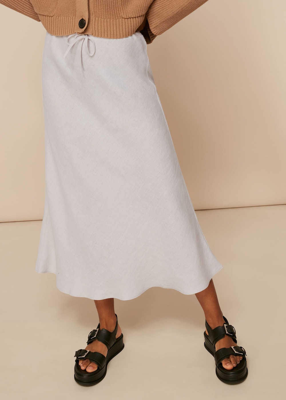 Bias cut linen skirt discount