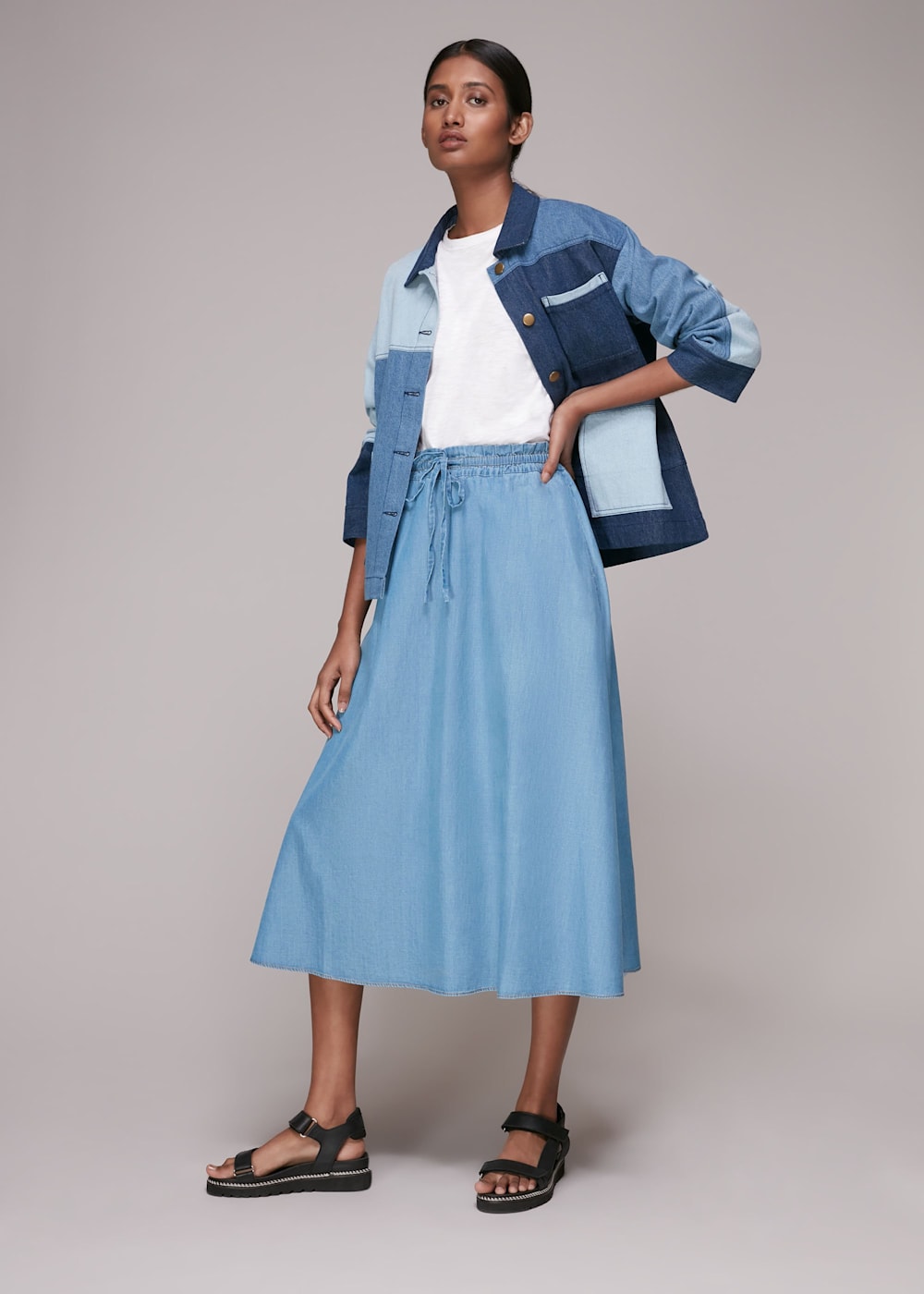 Whistles utility denim skirt online
