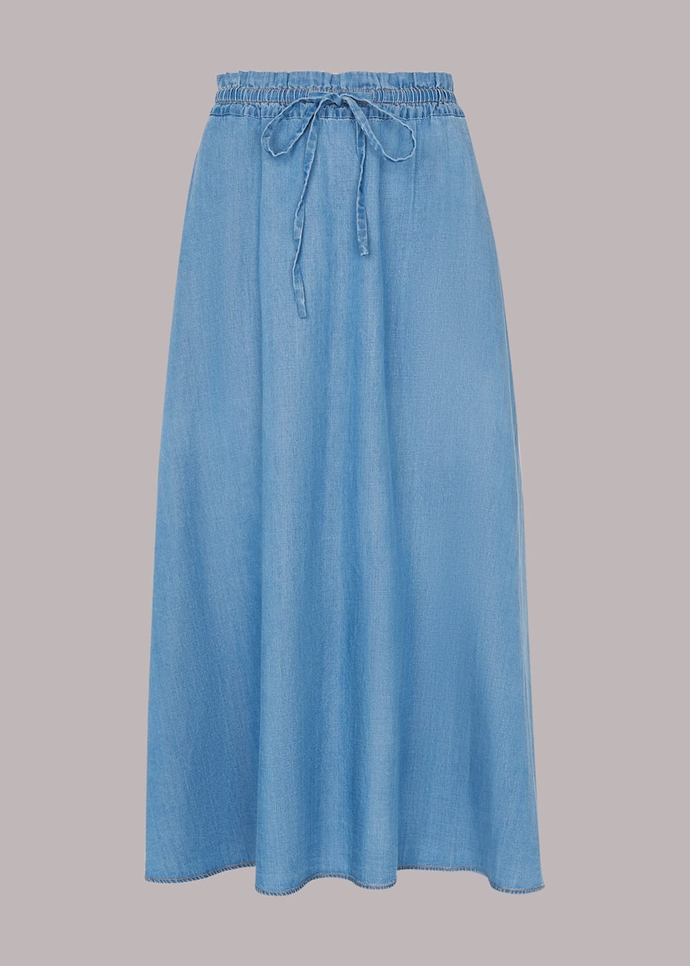 Denim Denim Chambray Skirt | WHISTLES | Whistles US |