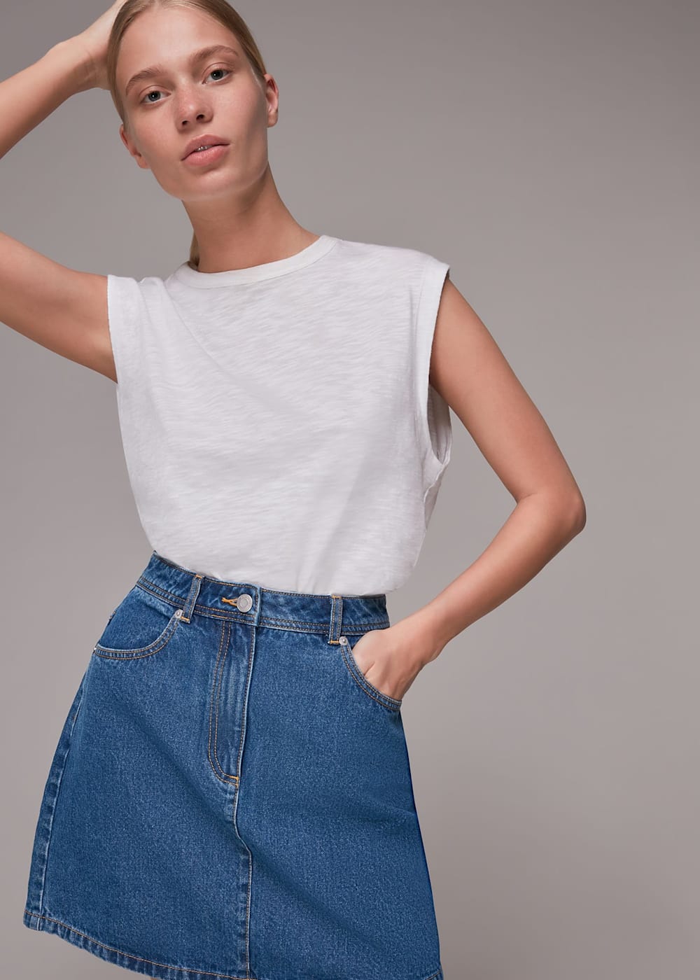 Whistles utility denim skirt online
