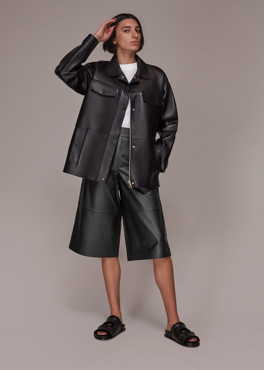 Leather culotte trousers 2025