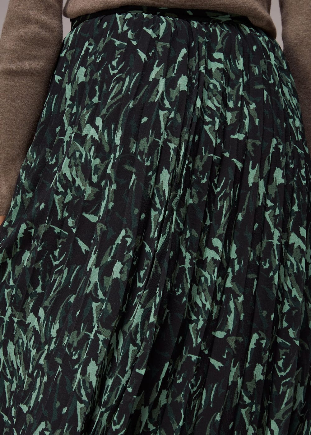 Whistles green pleated skirt cheap