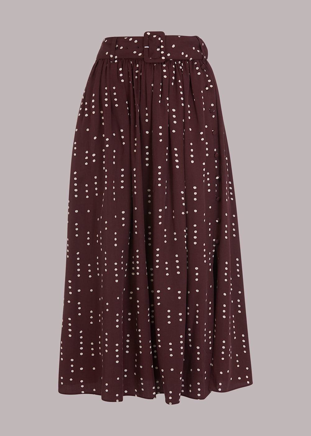 Multicolour Dash Dot Belted Midi Skirt WHISTLES Whistles UK