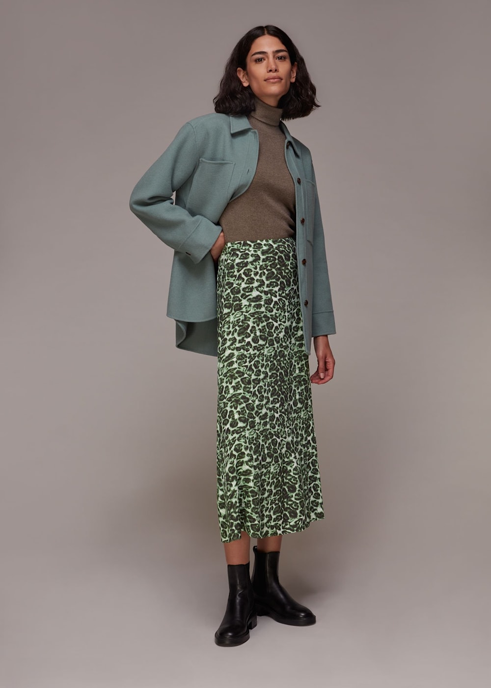 Whistles mini leopard tiered skirt on sale
