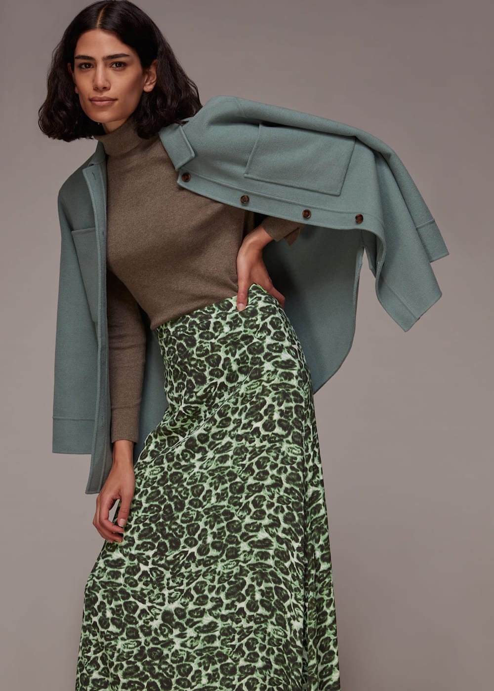 Green cheetah print skirt online