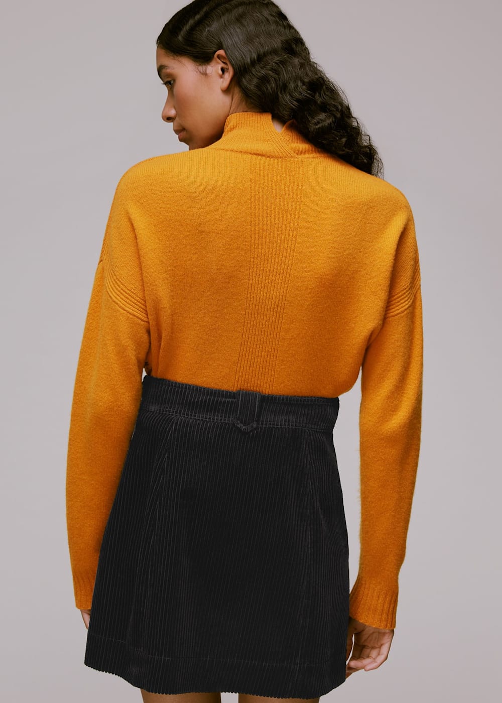 Black corduroy skirt zipper online