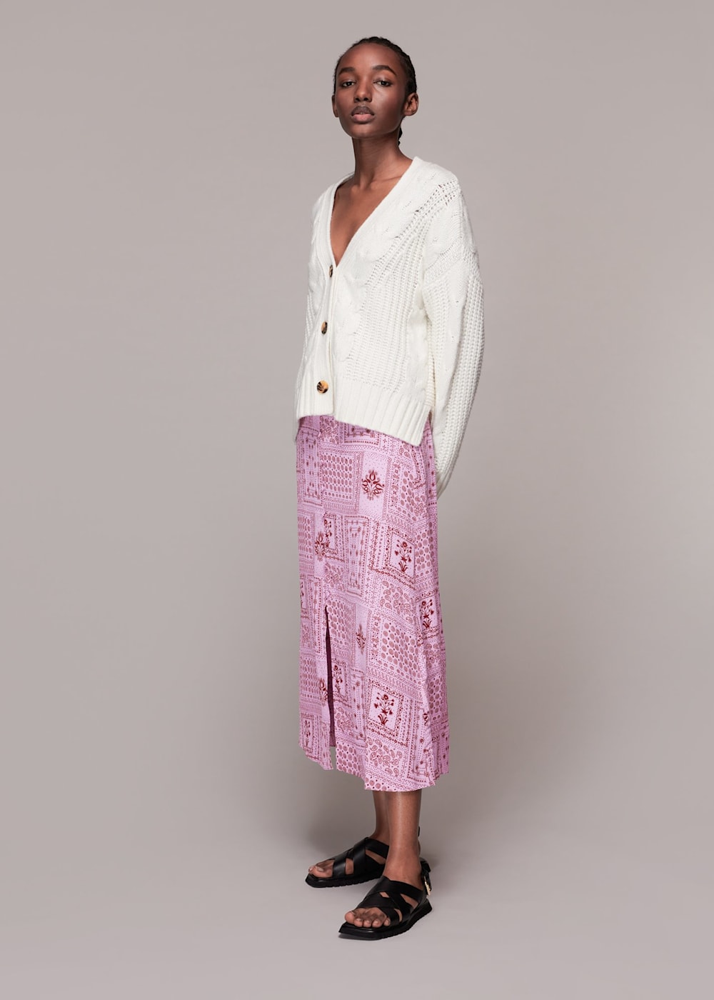 Pink button skirt discount