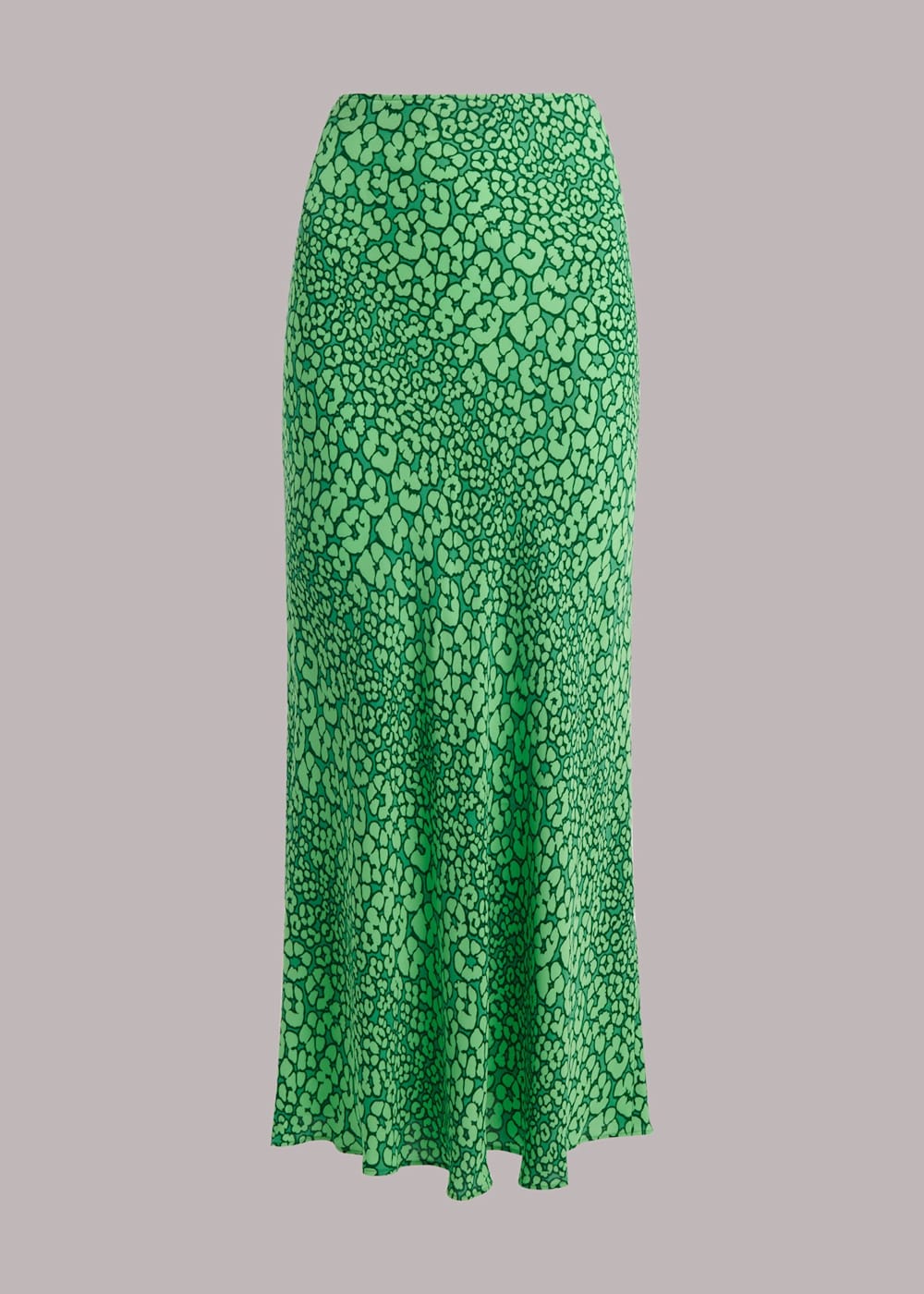 Green Multi Leopard Petals Bias Cut Skirt WHISTLES Whistles UK