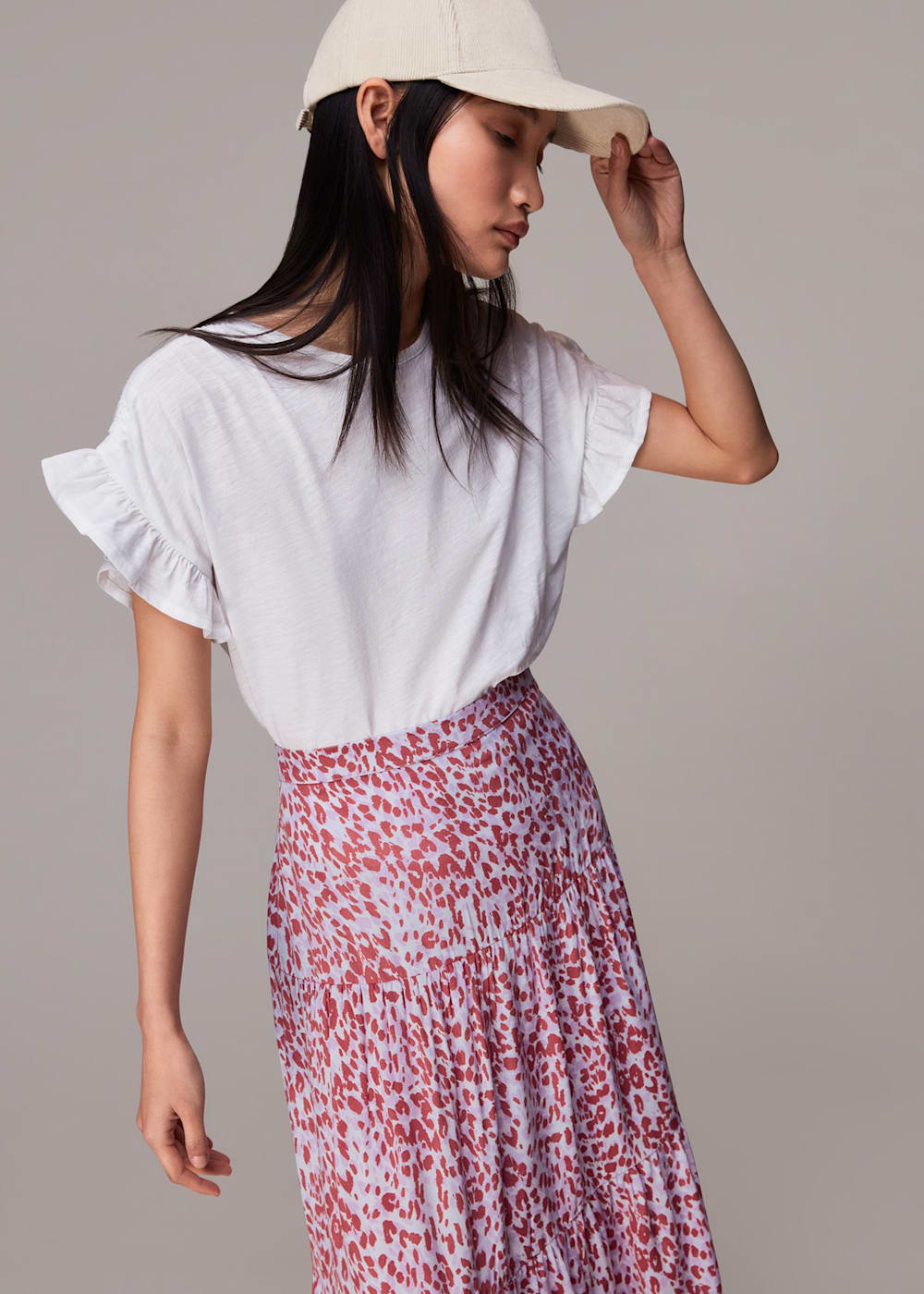 Cheetah tiered skirt store