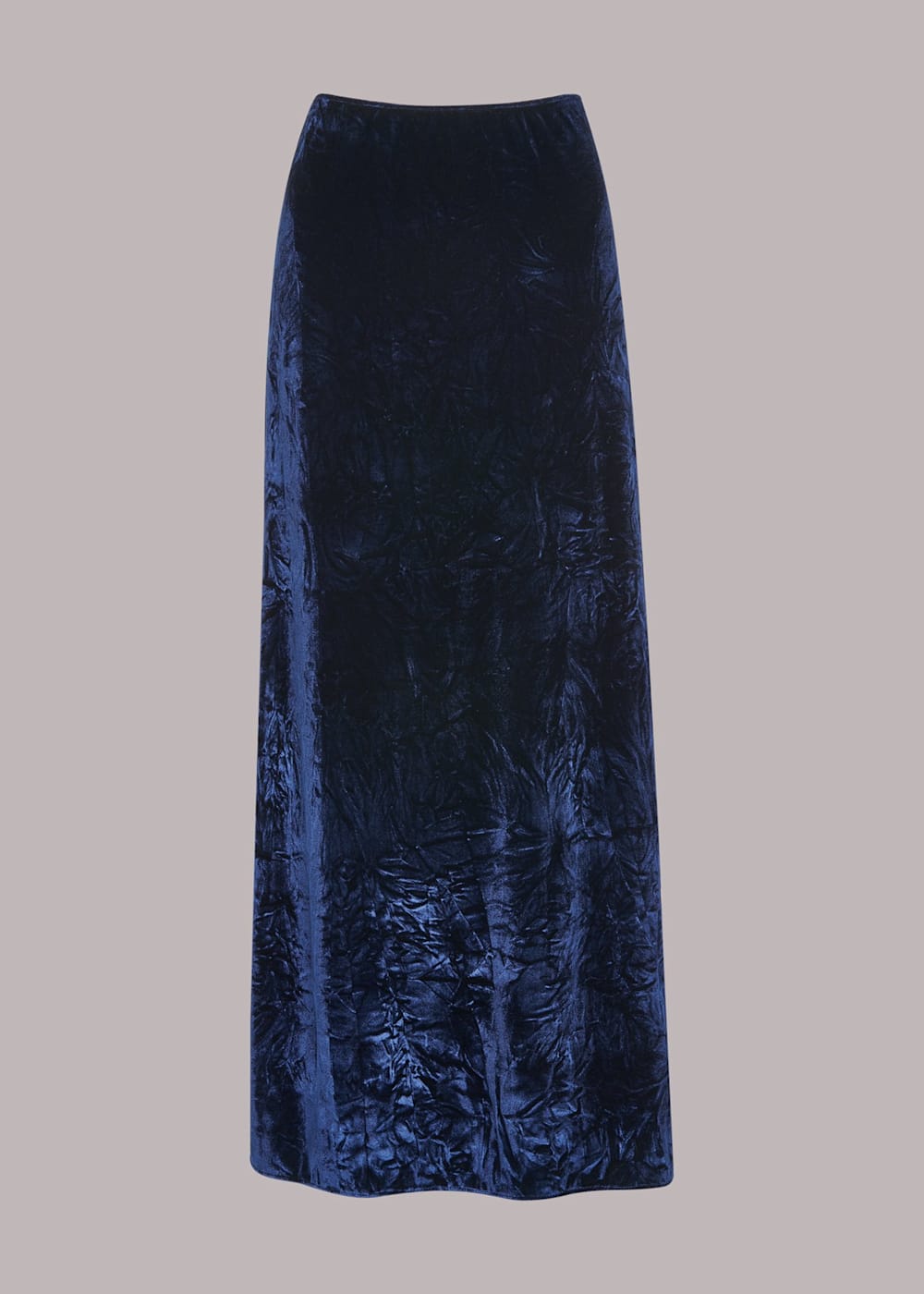 Navy Mia Crushed Velvet Skirt WHISTLES Whistles US
