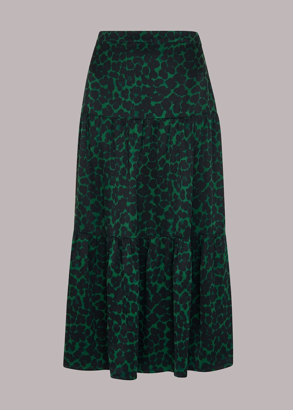 Green Multi Smudge Animal Tiered Skirt WHISTLES Whistles UK