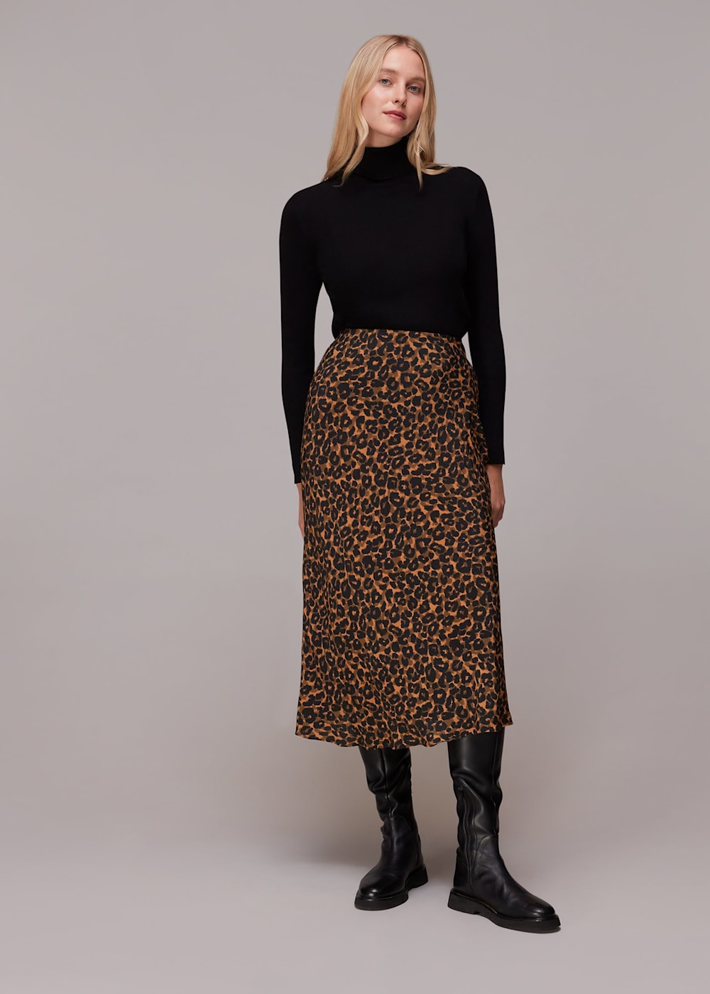 Bias cut animal print skirt new arrivals