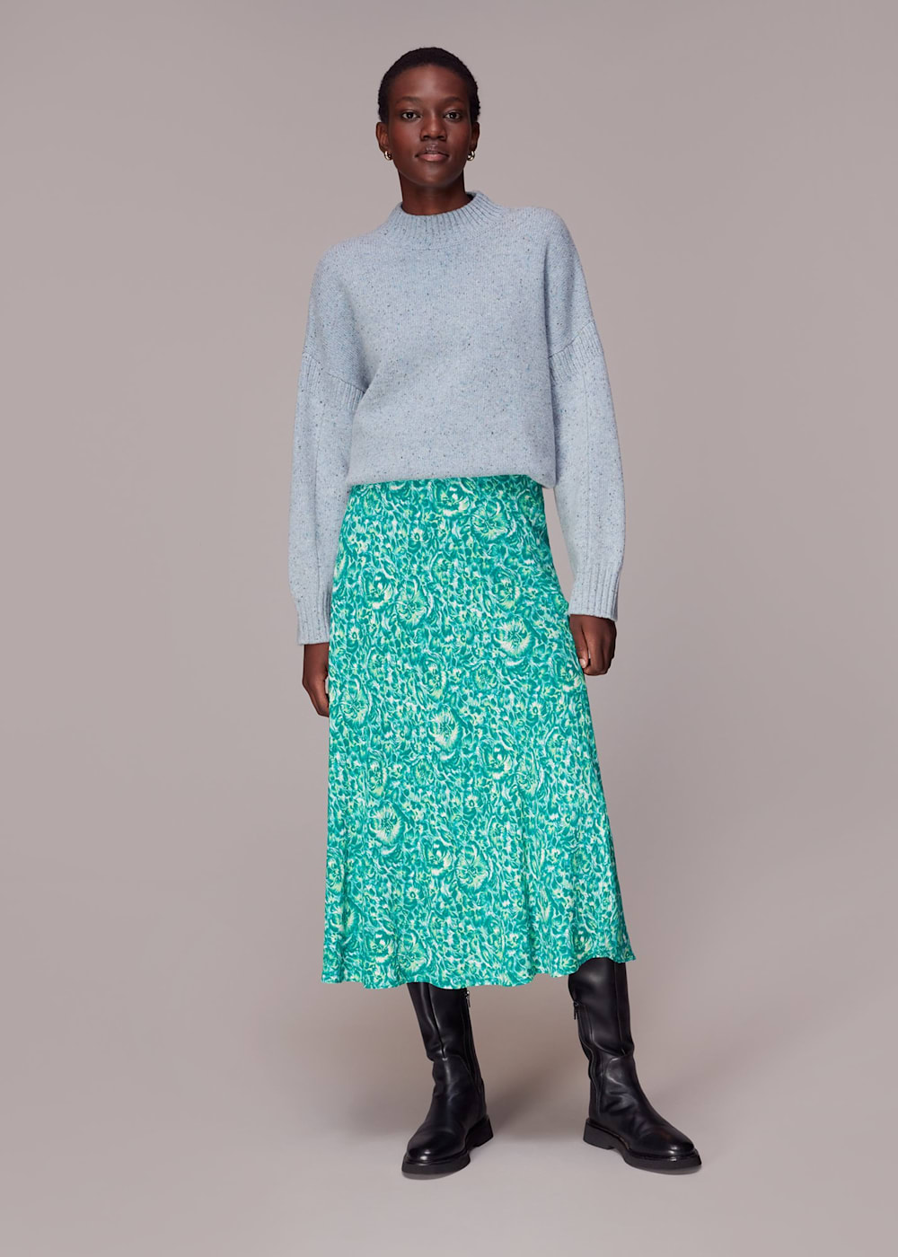 Bias cut floral skirt online