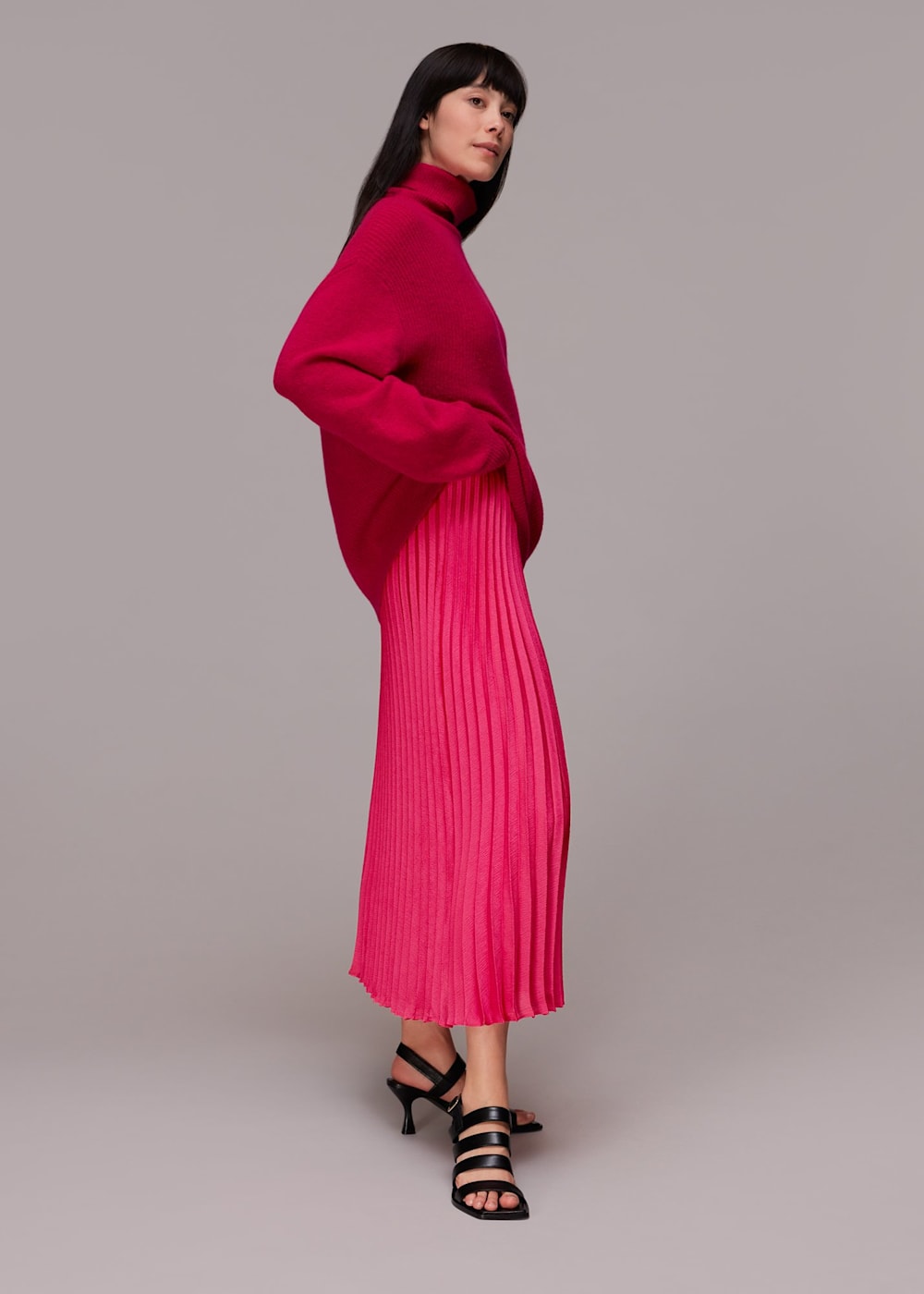 Pink pleated skirt 48 sale