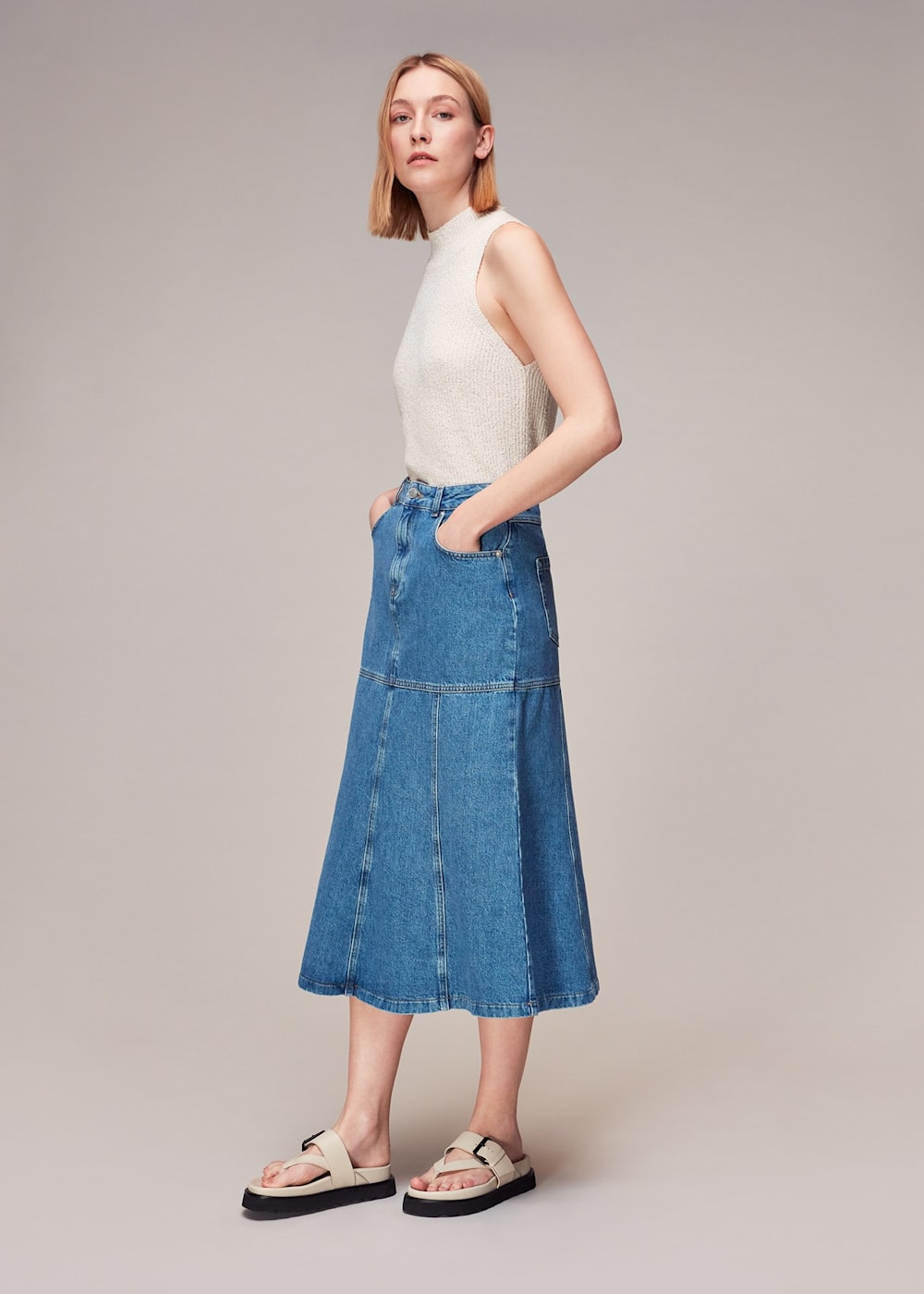 Midi jean skirt express shop